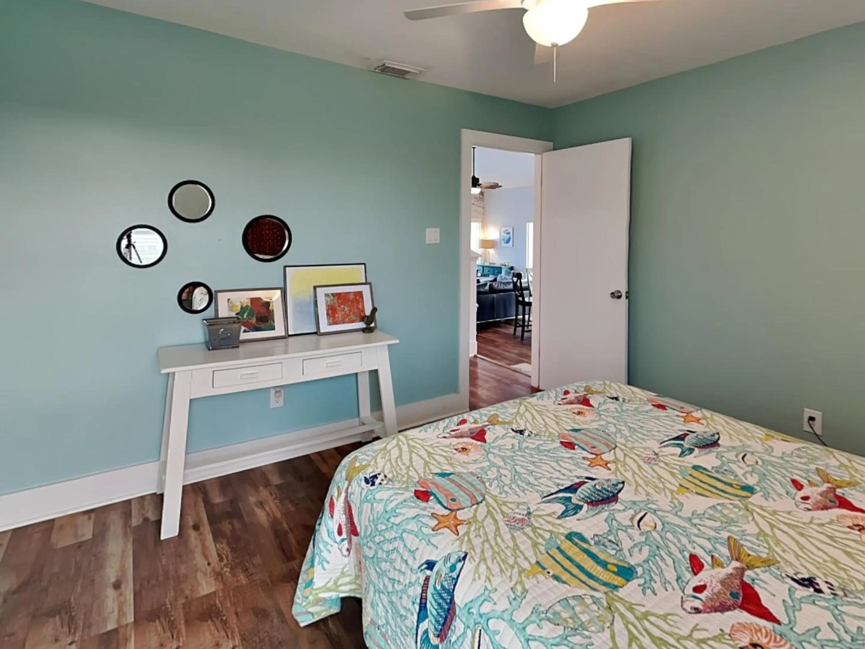 Bed in Sea View Villa