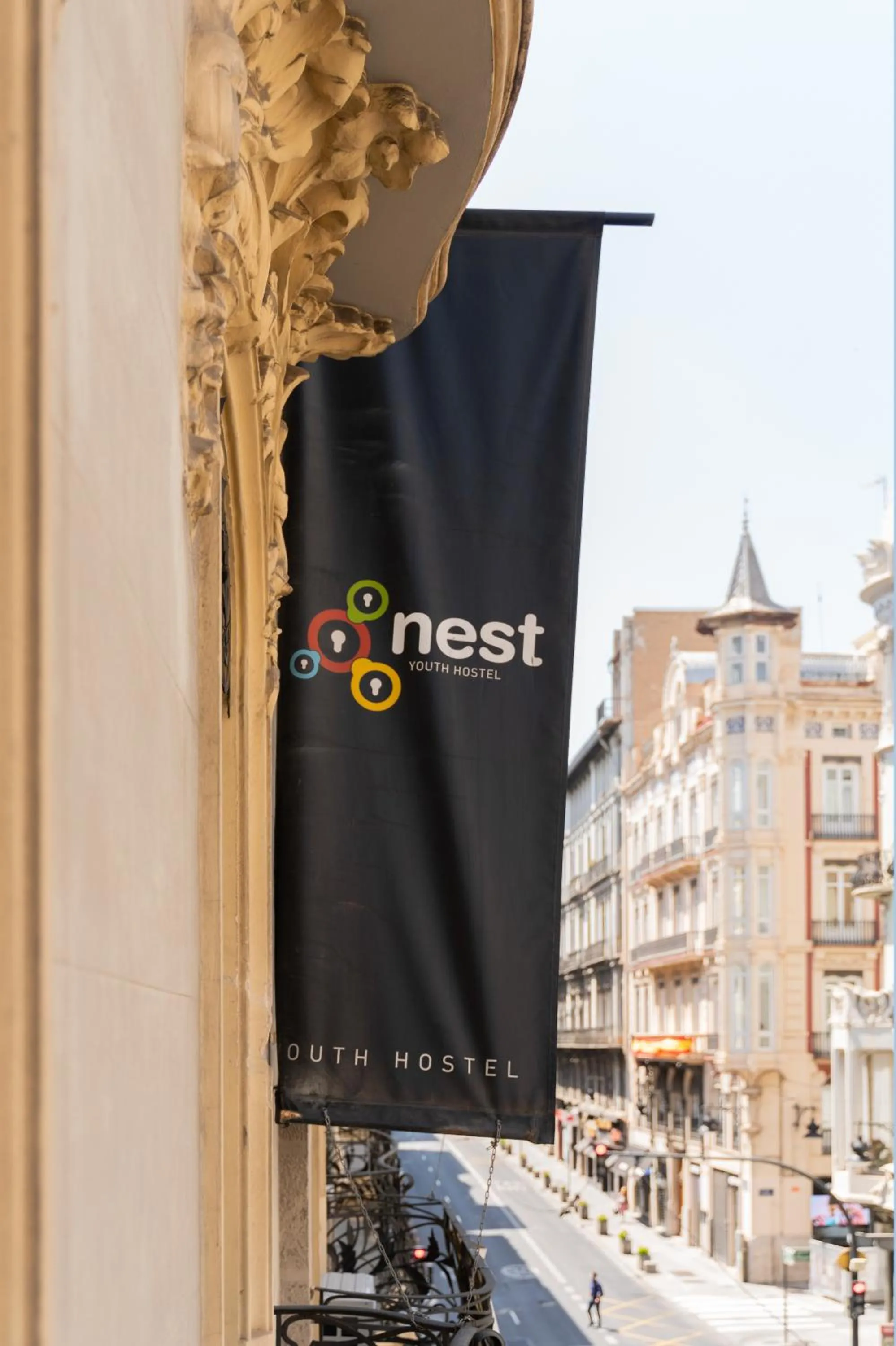 Facade/entrance in Red Nest Hostel