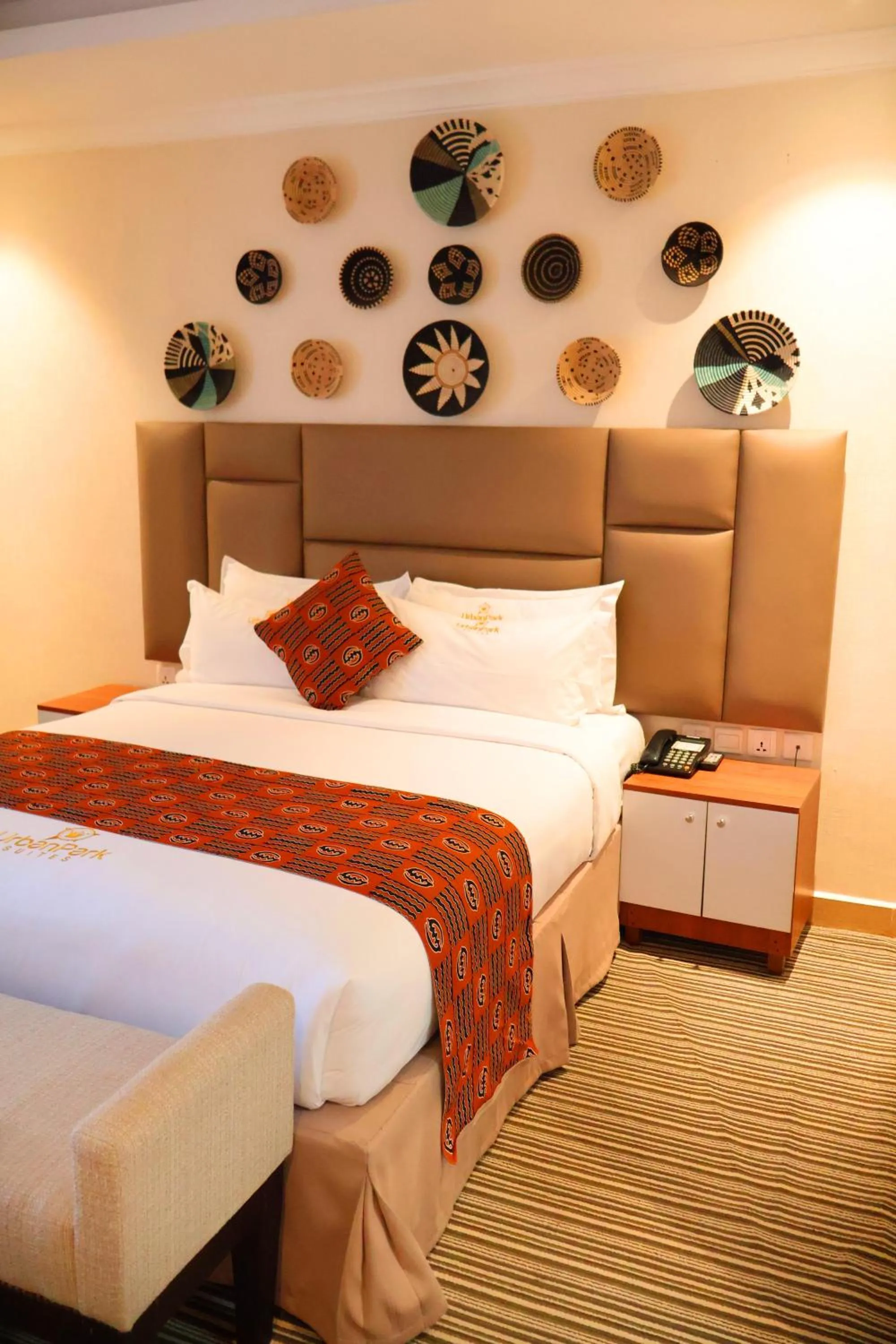 Decorative detail, Bed in Urban Park Suites Hotel