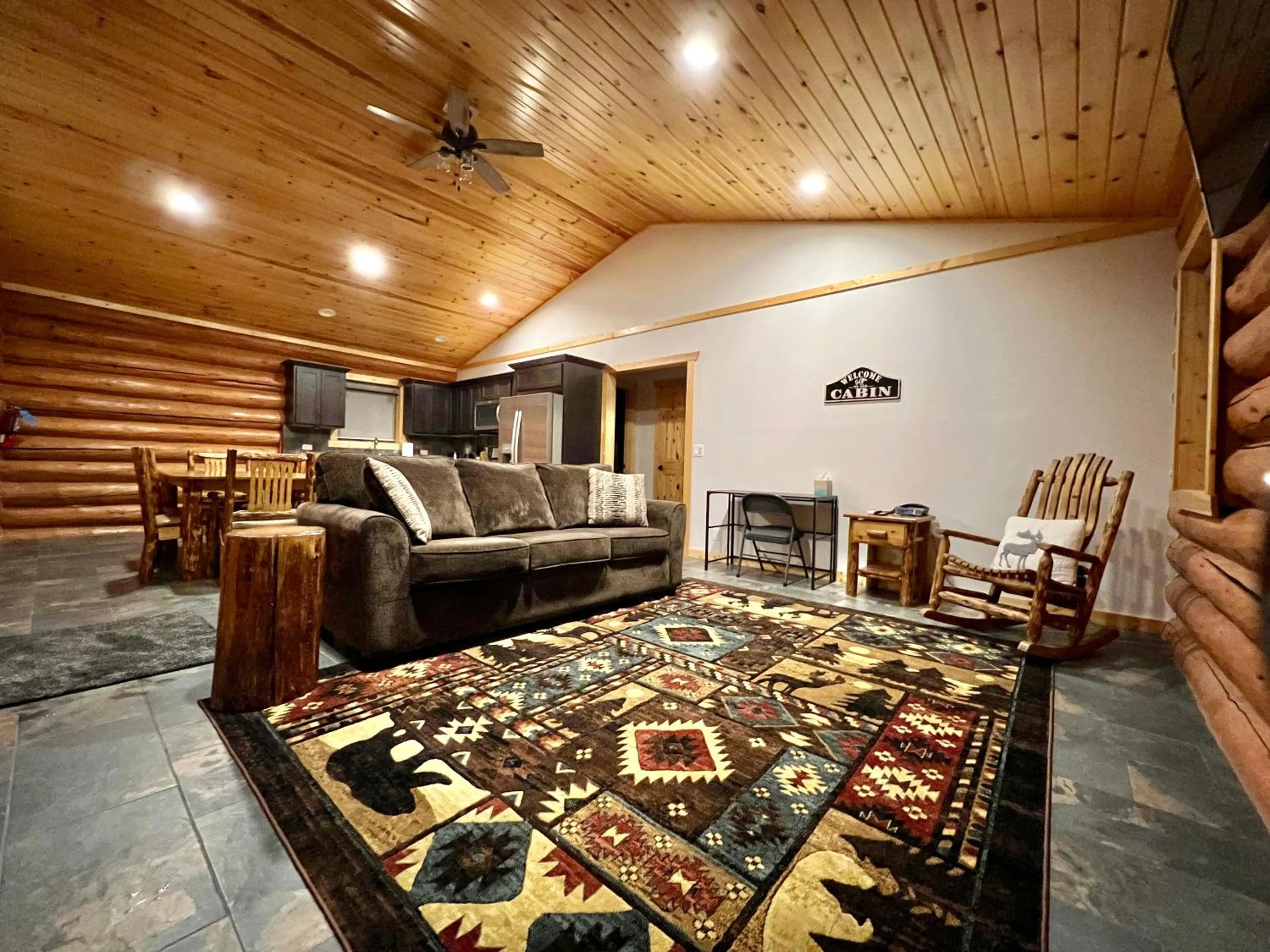 Living room in North Haven Campground