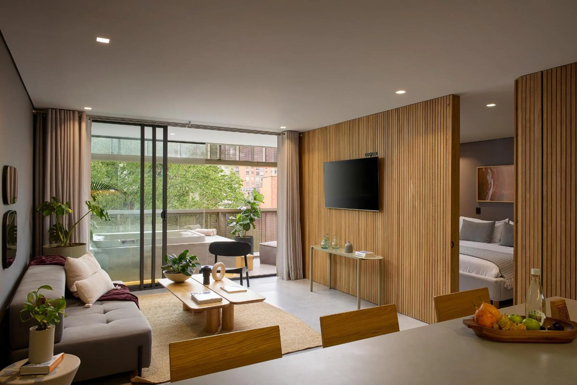 Living room, Bed in Wake Living