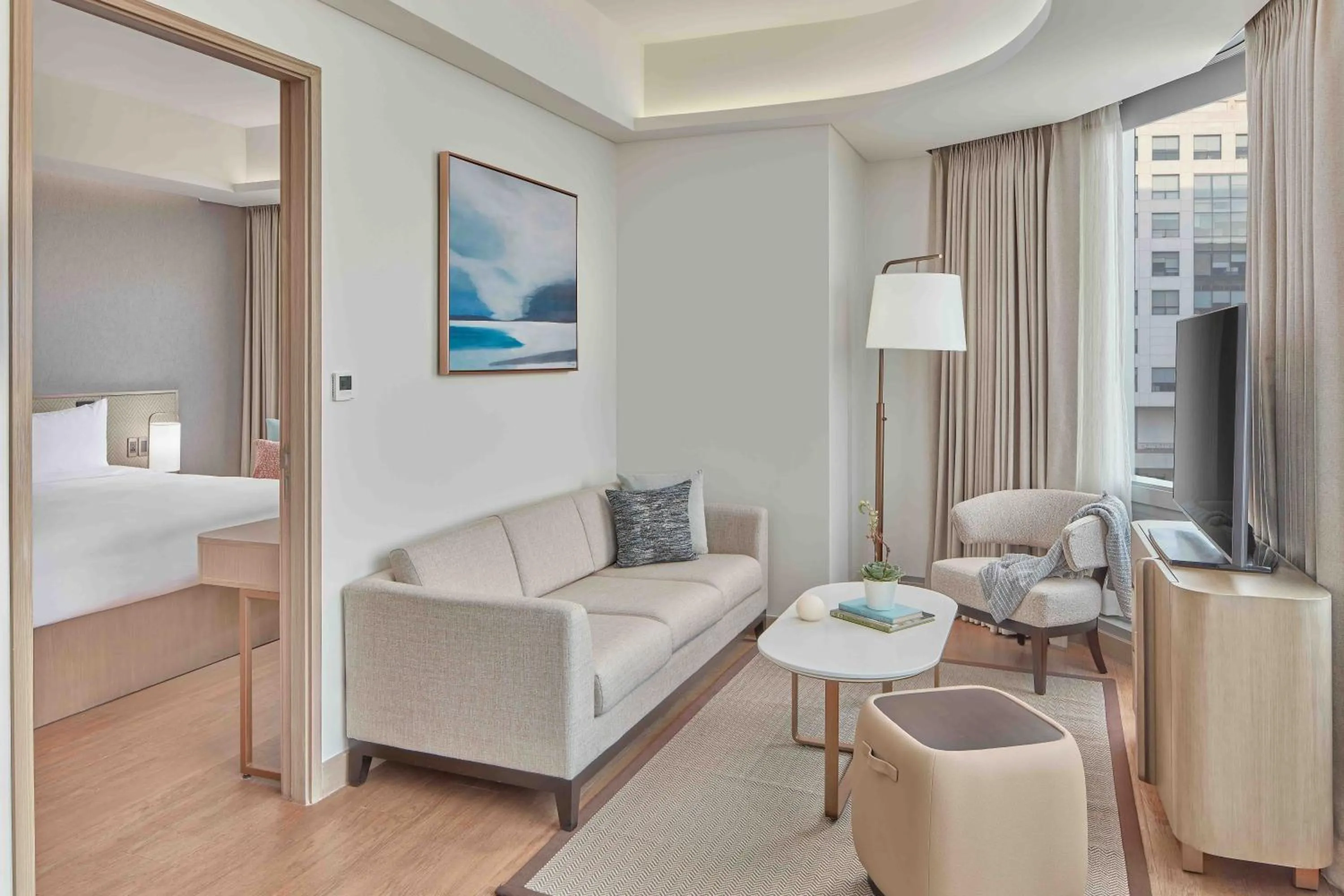 Living room, Bed in Lanson Place Mall of Asia Manila