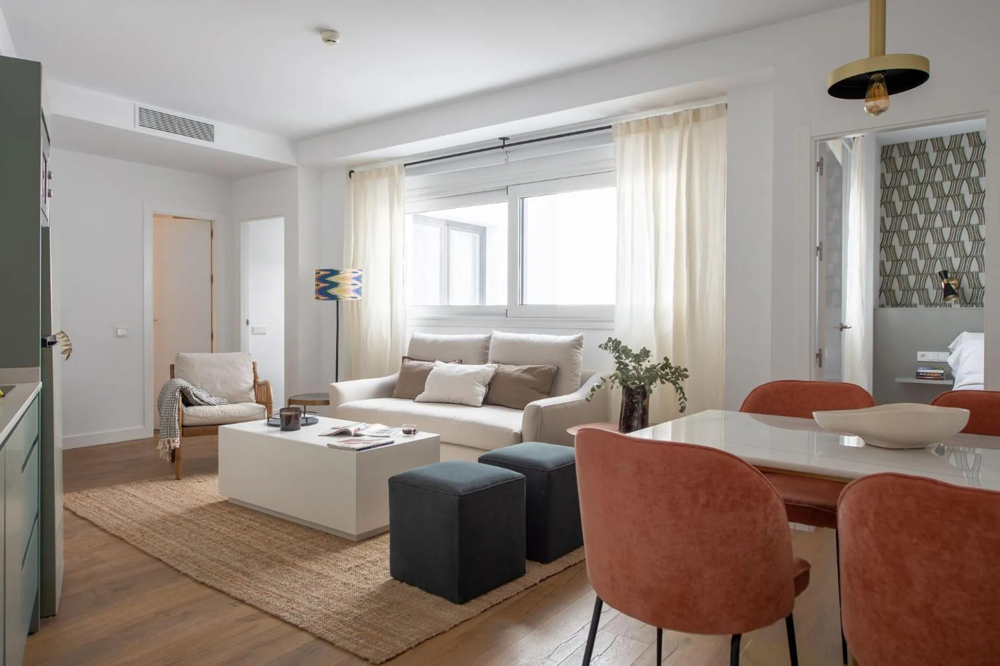 Dining area, Bed in Tetuán 15 Boutique Apartments by Hommyhome