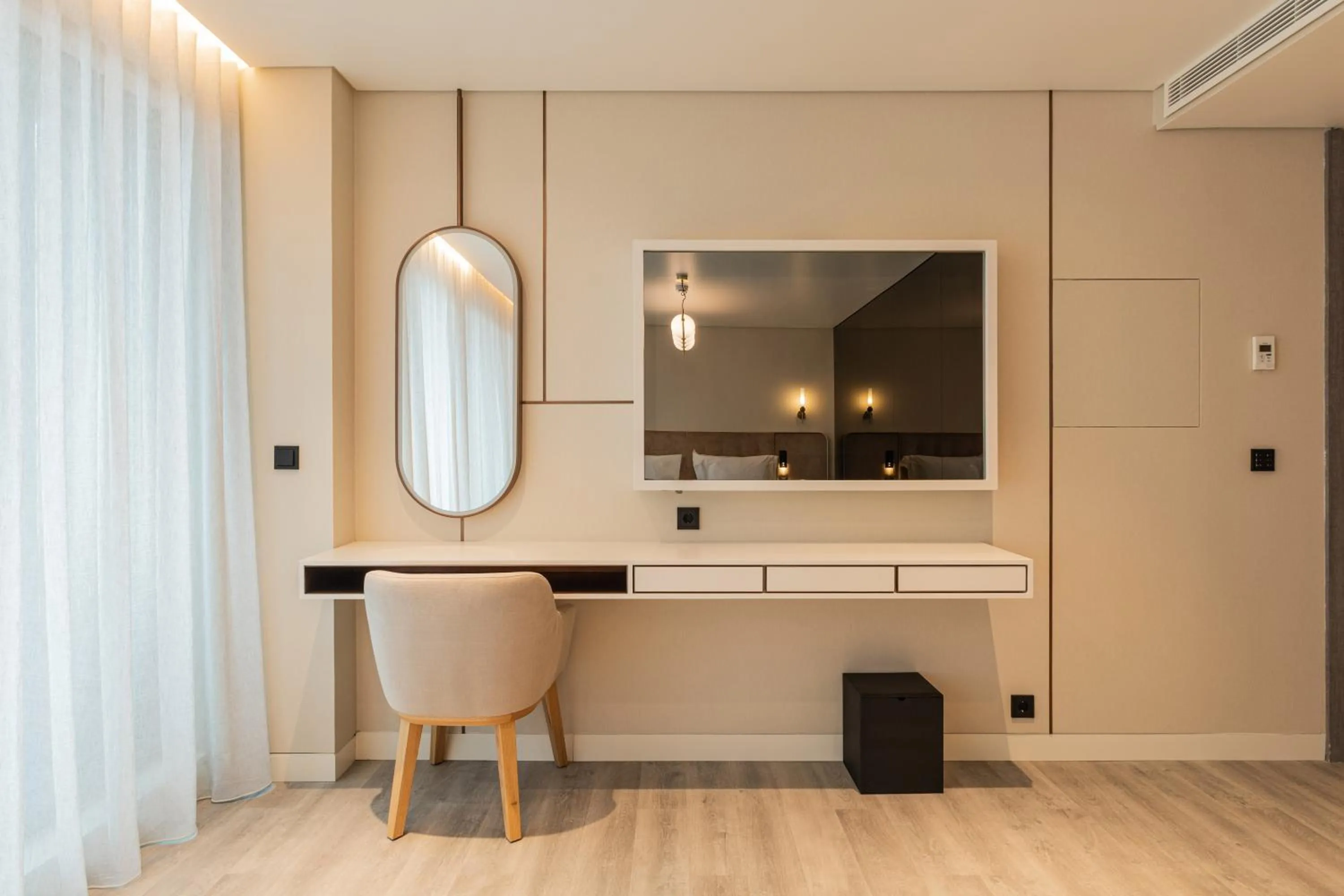 Seating area in LUSTER Hotel