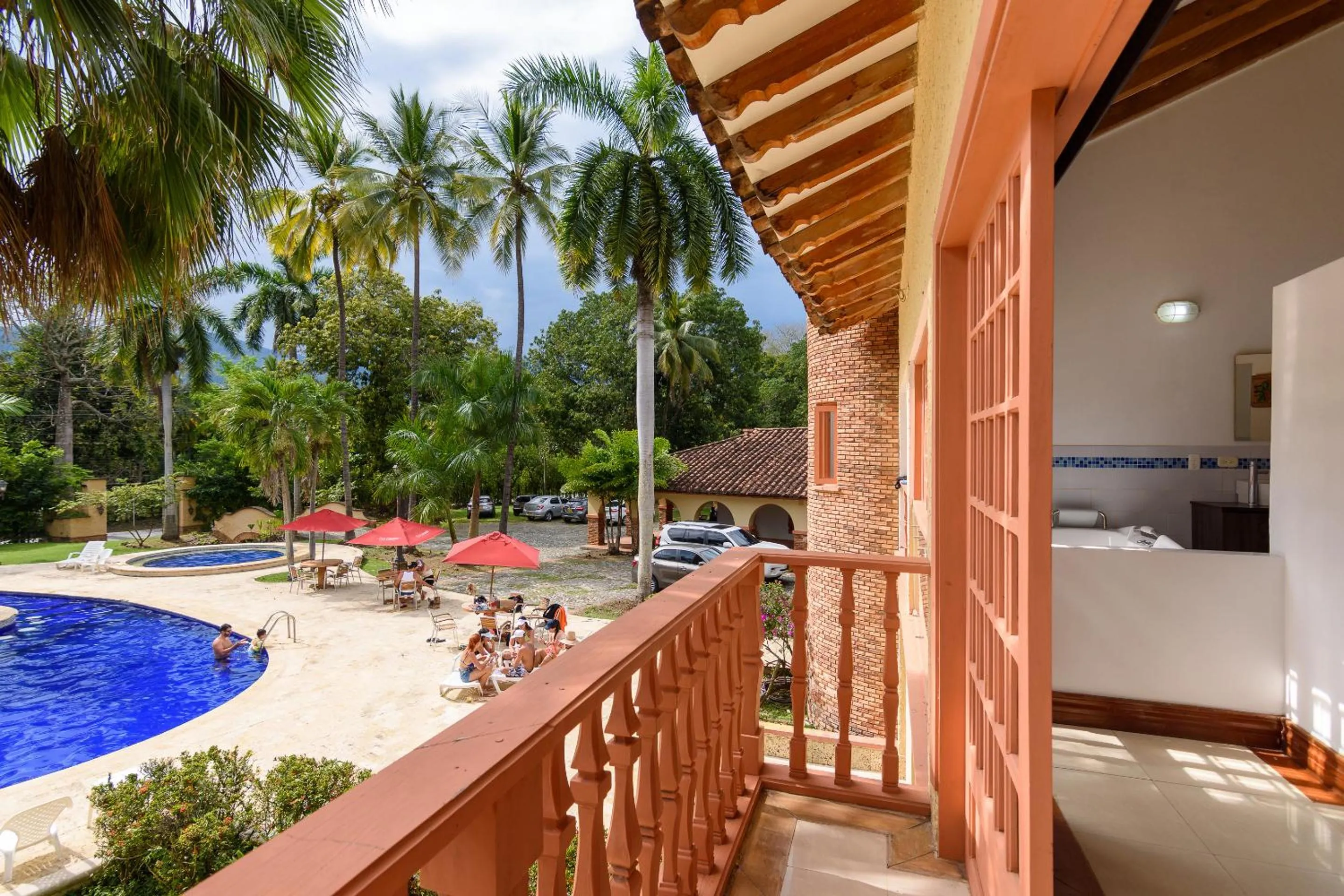 Pool view in Finca Hotel Guadalupe