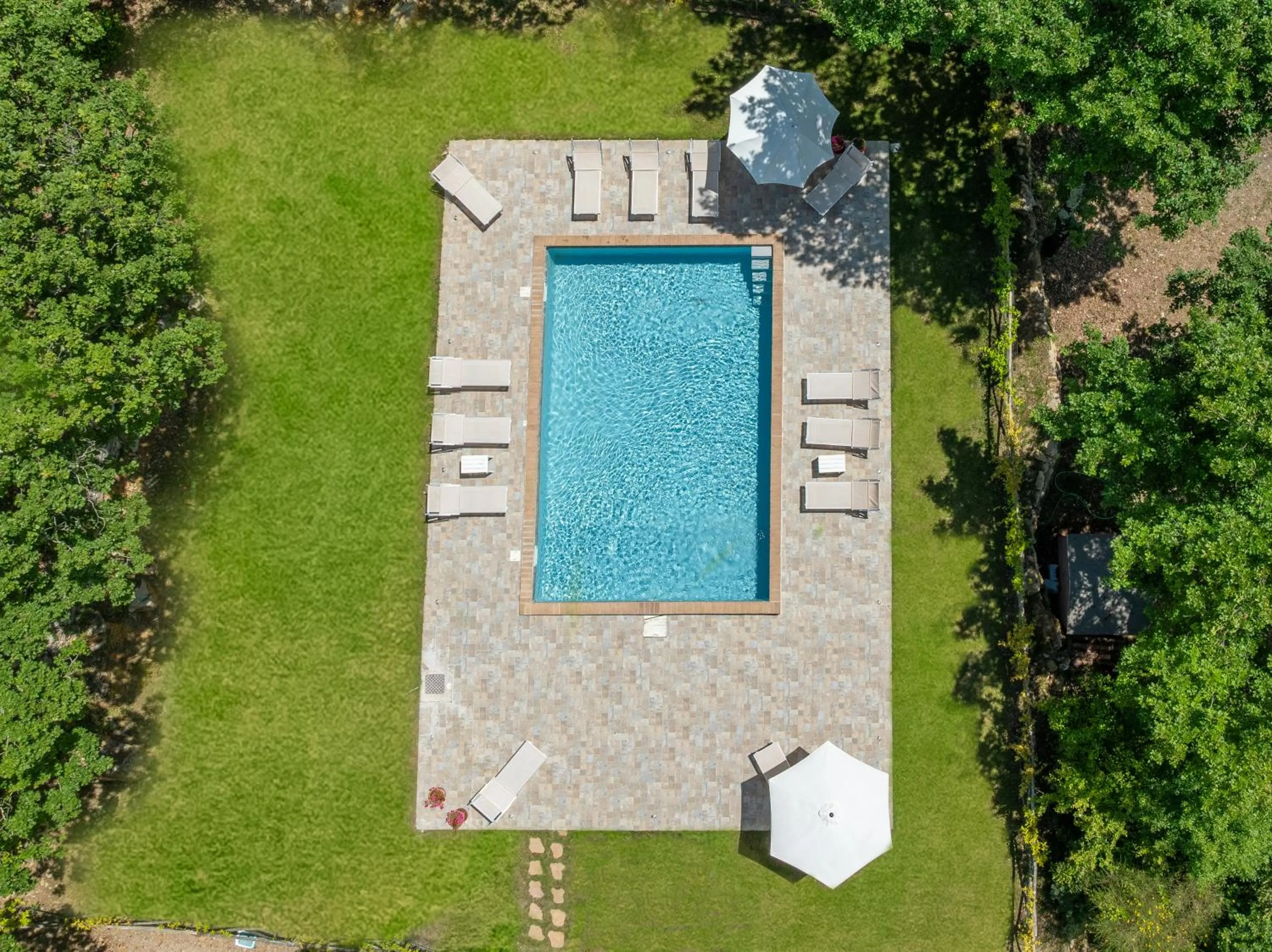 Pool view in Villa Cresci con piscina Tuscan villa with pool near Sassetta thermal baths & Bolgheri Wine Route