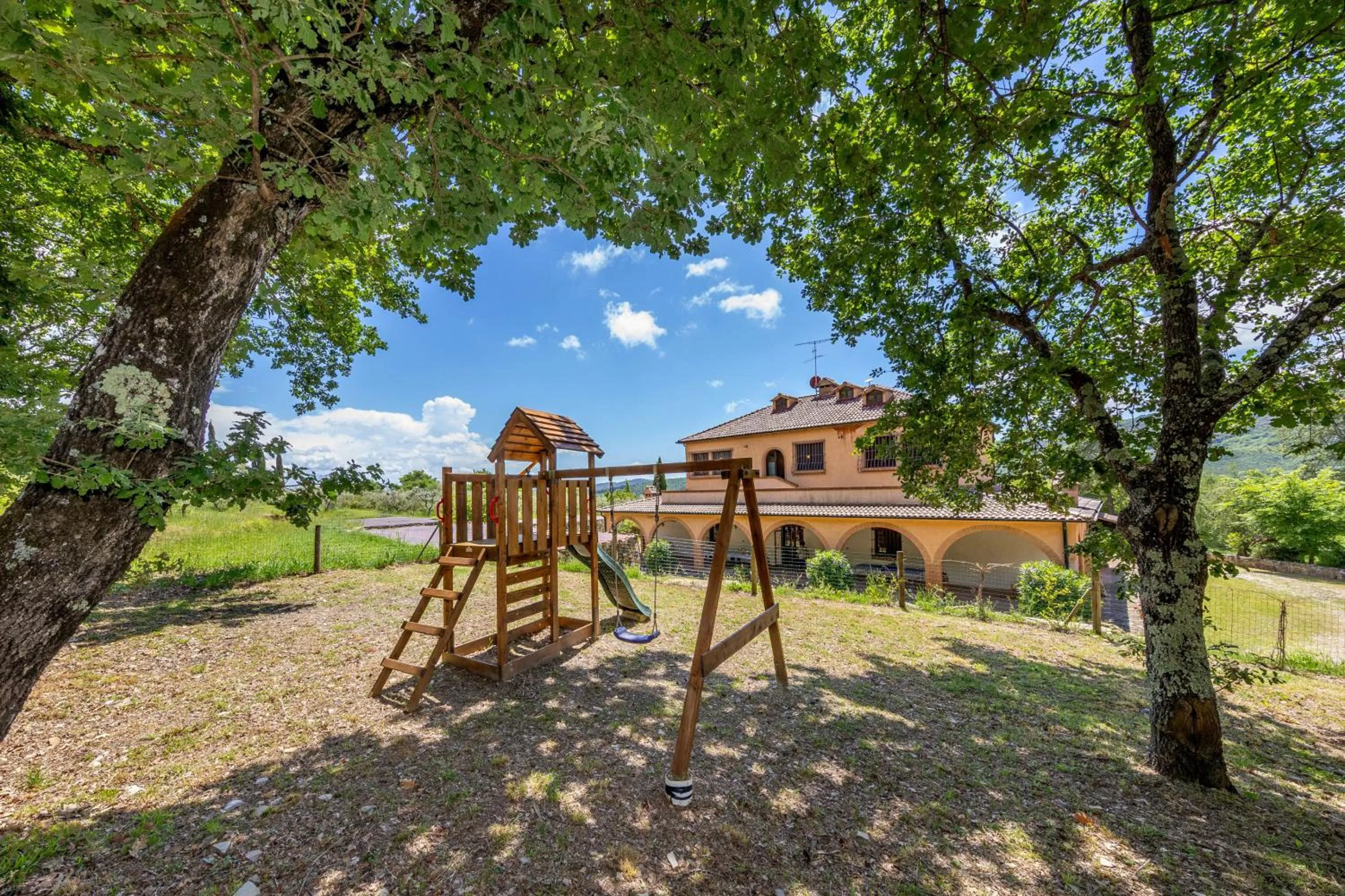 Children play ground in Villa Cresci con piscina Tuscan villa with pool near Sassetta thermal baths & Bolgheri Wine Route