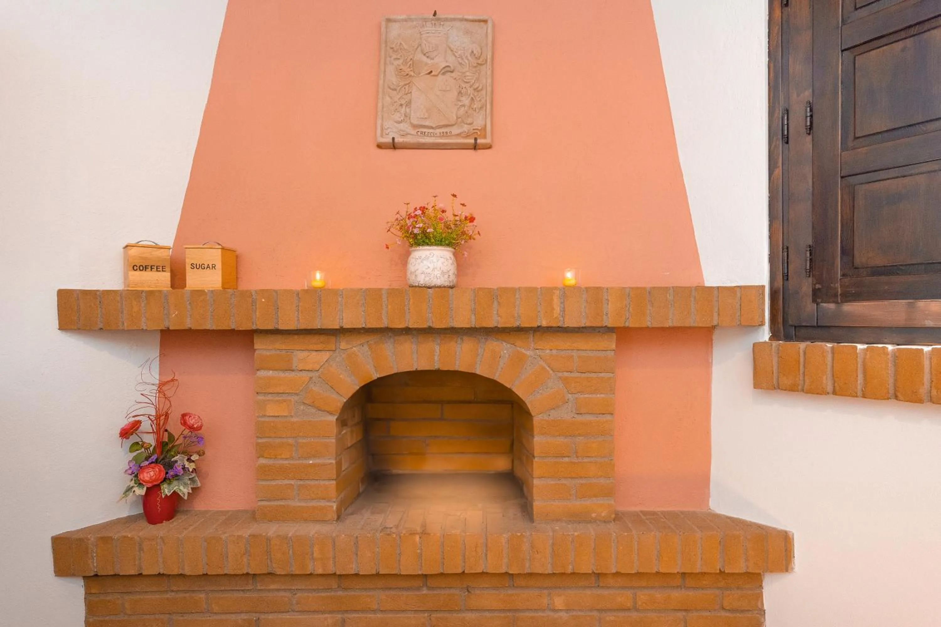 fireplace in Villa Cresci con piscina Tuscan villa with pool near Sassetta thermal baths & Bolgheri Wine Route
