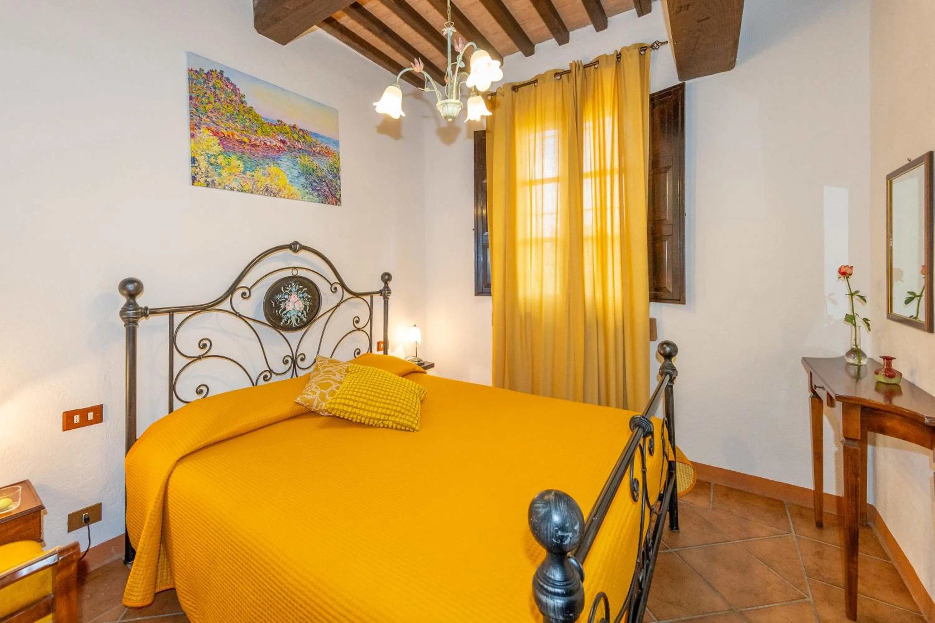 Bedroom, Bed in Villa Cresci con piscina Tuscan villa with pool near Sassetta thermal baths & Bolgheri Wine Route