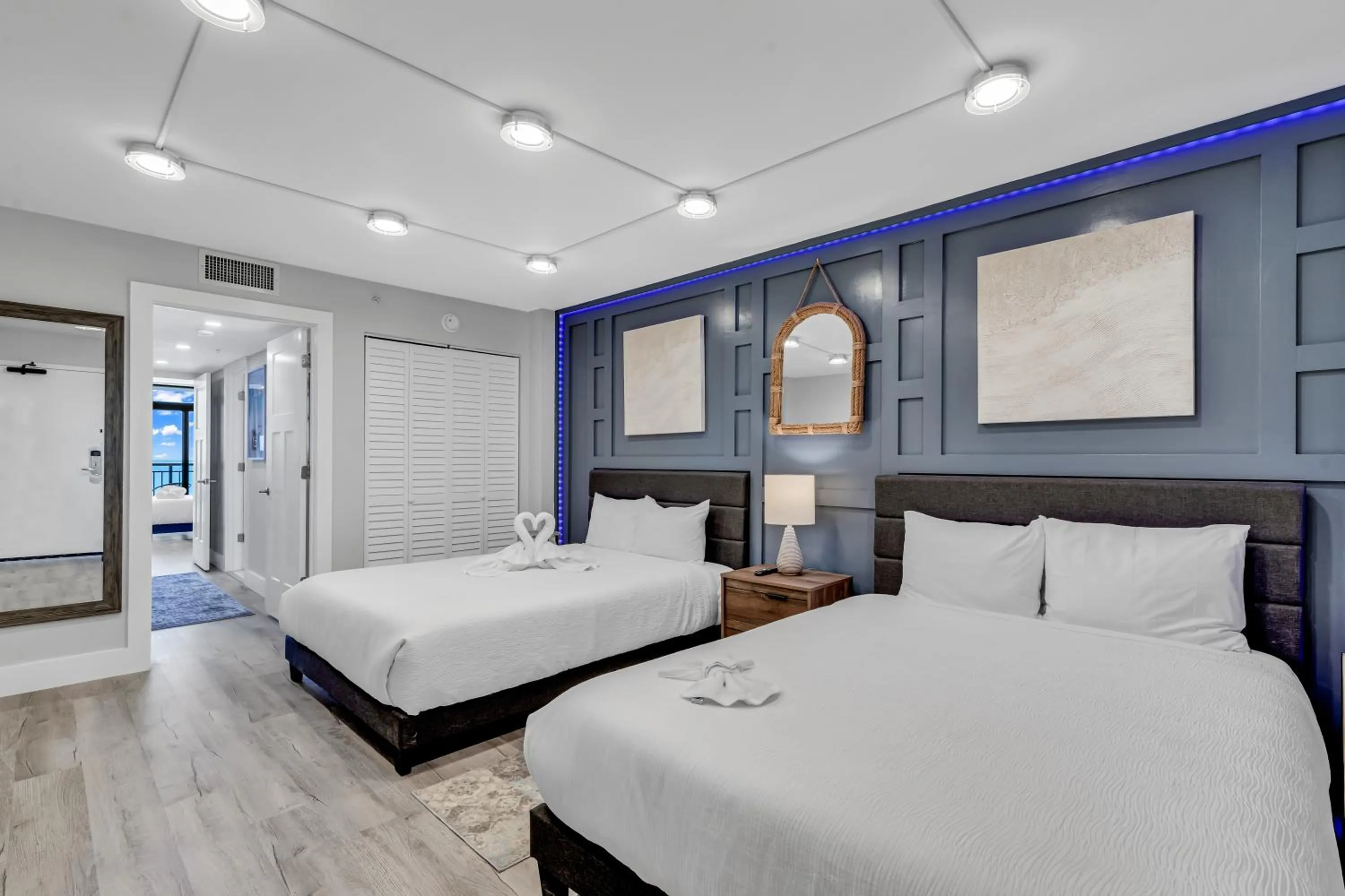 Bedroom, Bed in Breakers Tower 1BR Oceanfront Condo