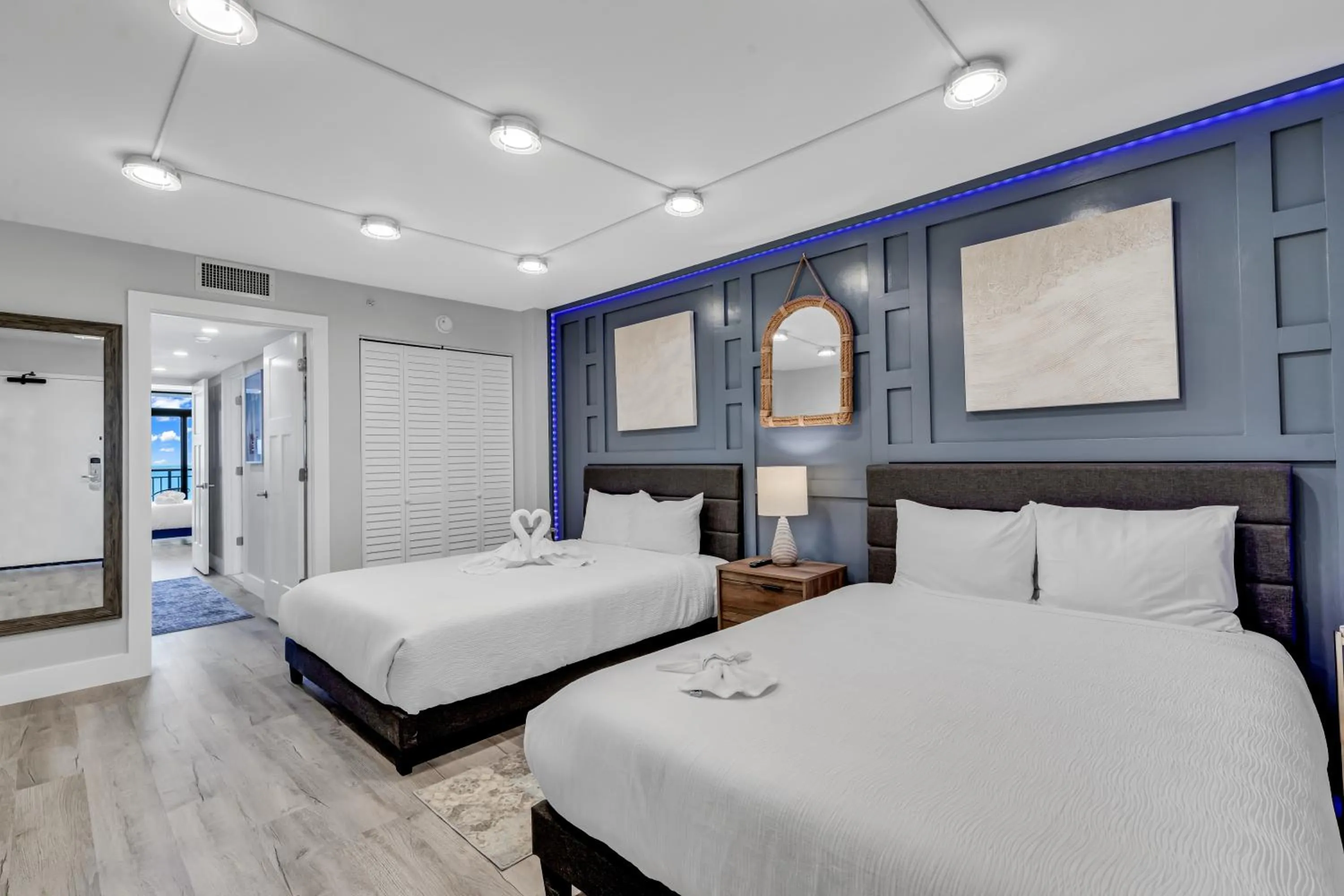 Bedroom, Bed in Breakers Tower 1BR Oceanfront Condo