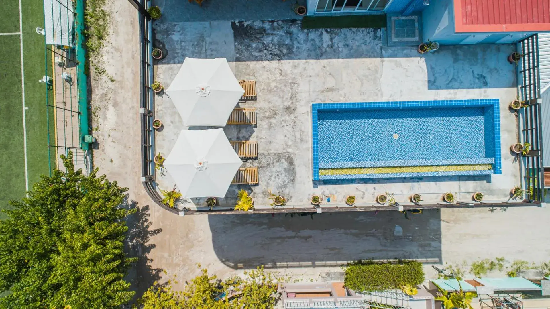 Pool view in Dhiguveli Breeze Pool view in Dhiguveli Breeze