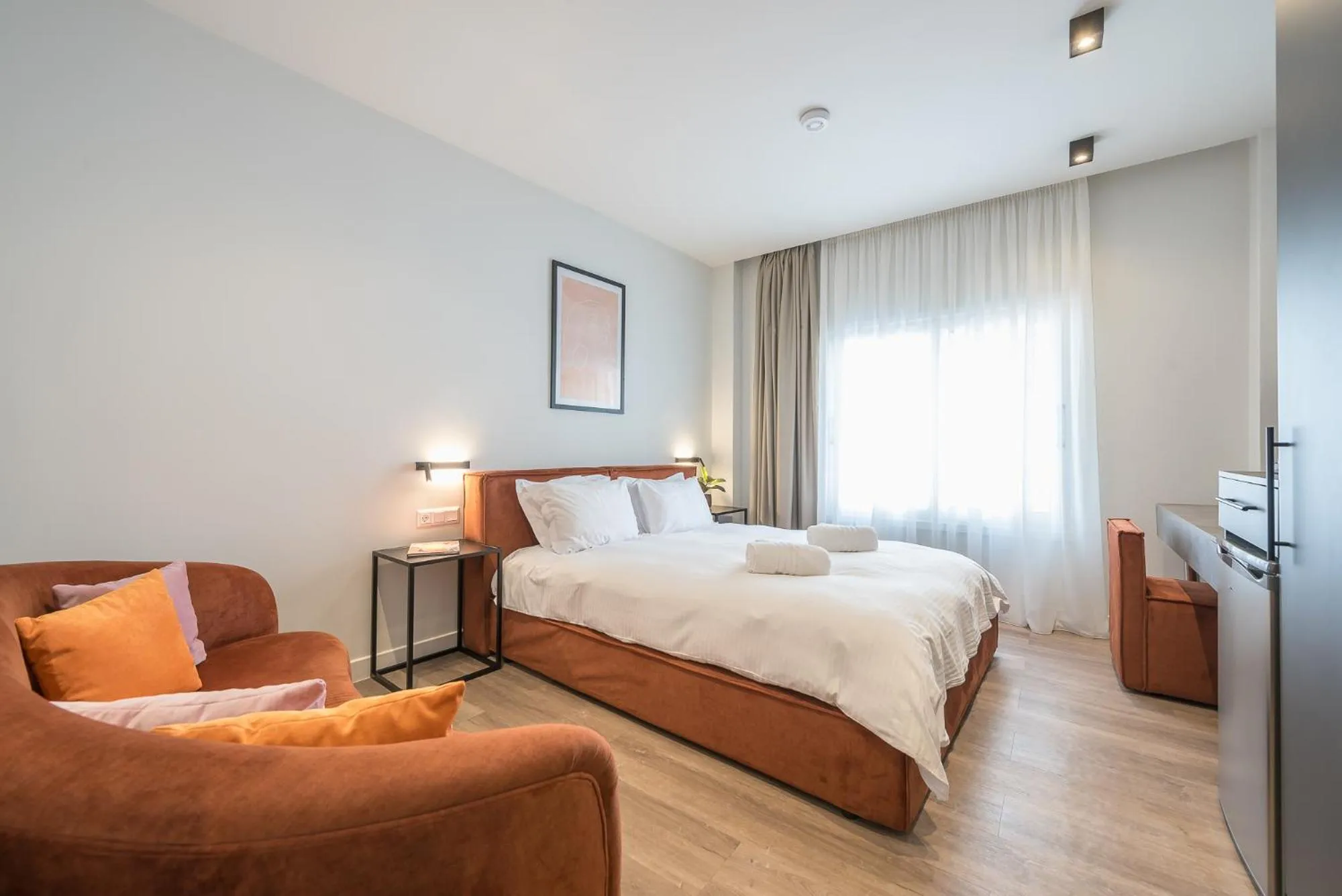 Bed in Aeiphoria Suites & Rooms - Athens