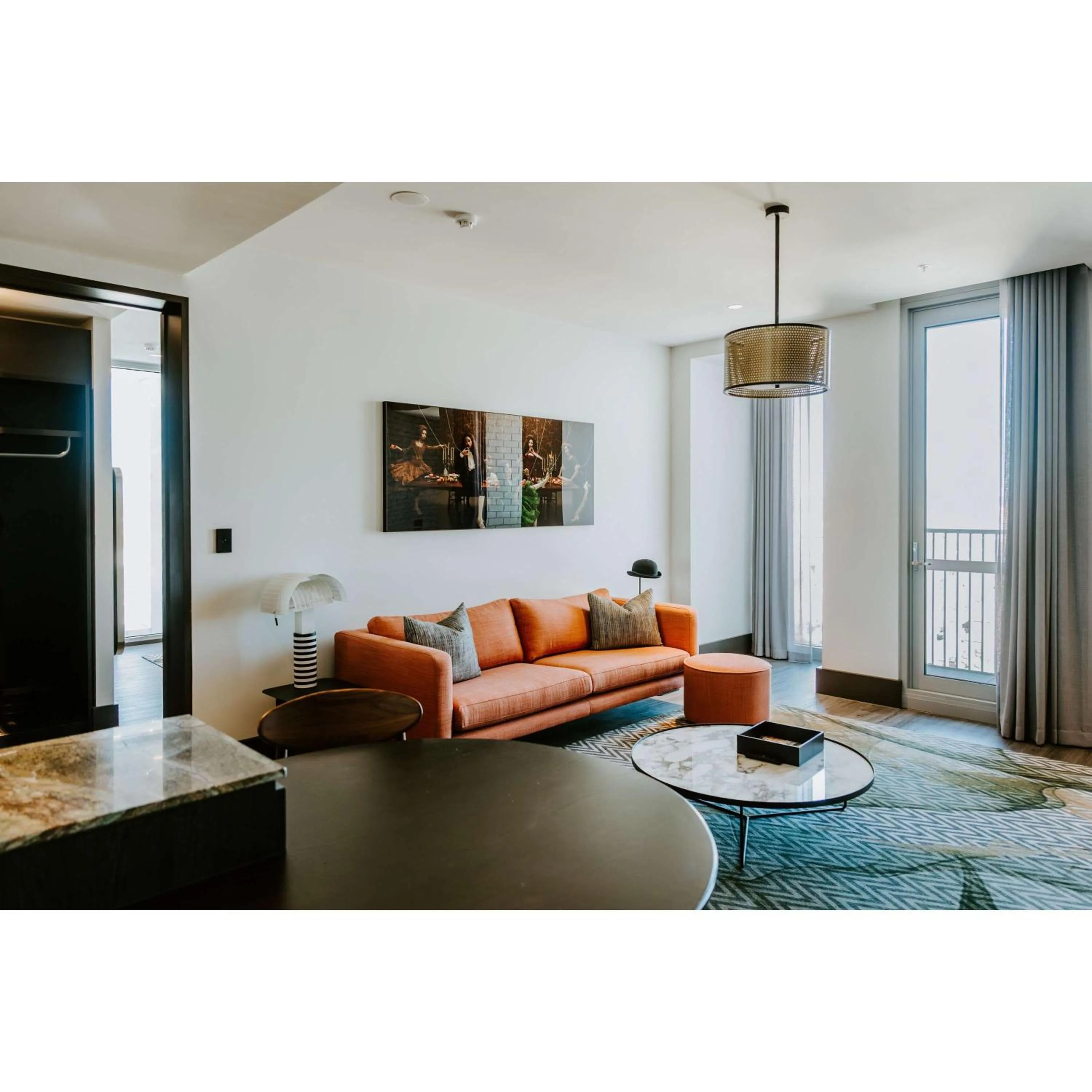 Living room in The Motley Hotel Richmond, Tapestry Collection by Hilton