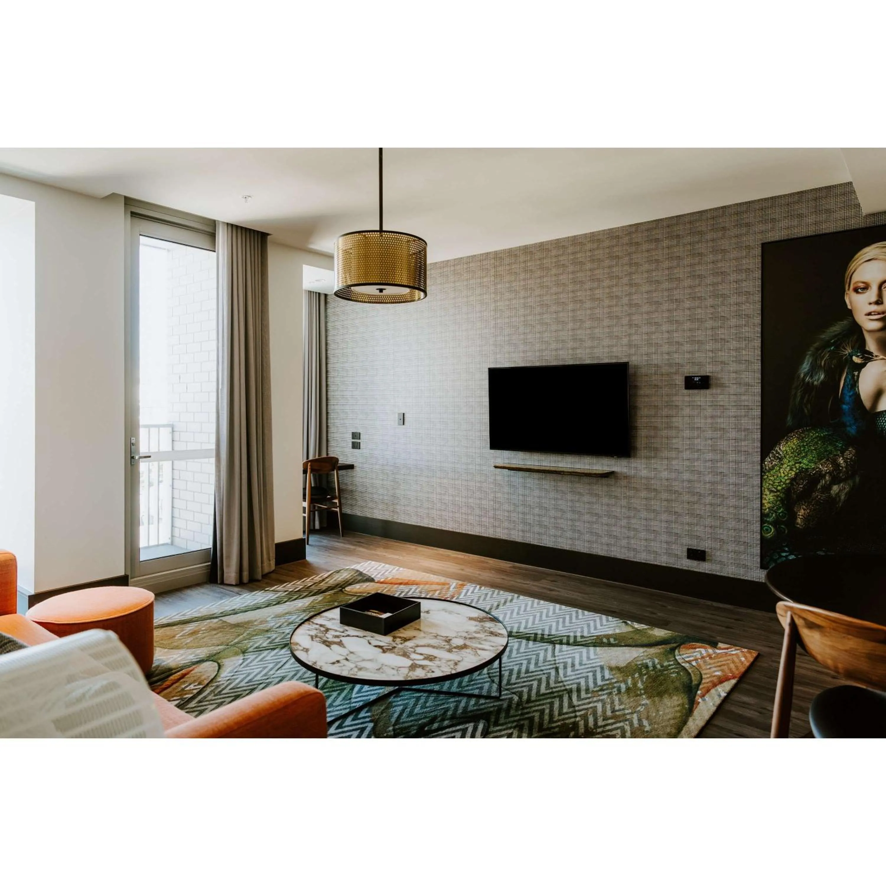 Living room in The Motley Hotel Richmond, Tapestry Collection by Hilton