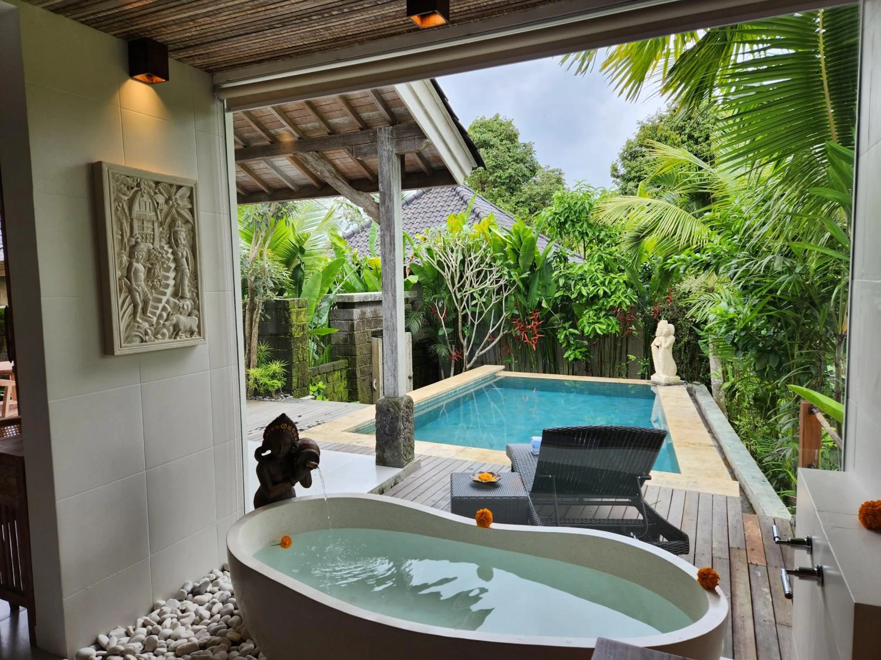 Pool view in Pinggala Villa Ubud