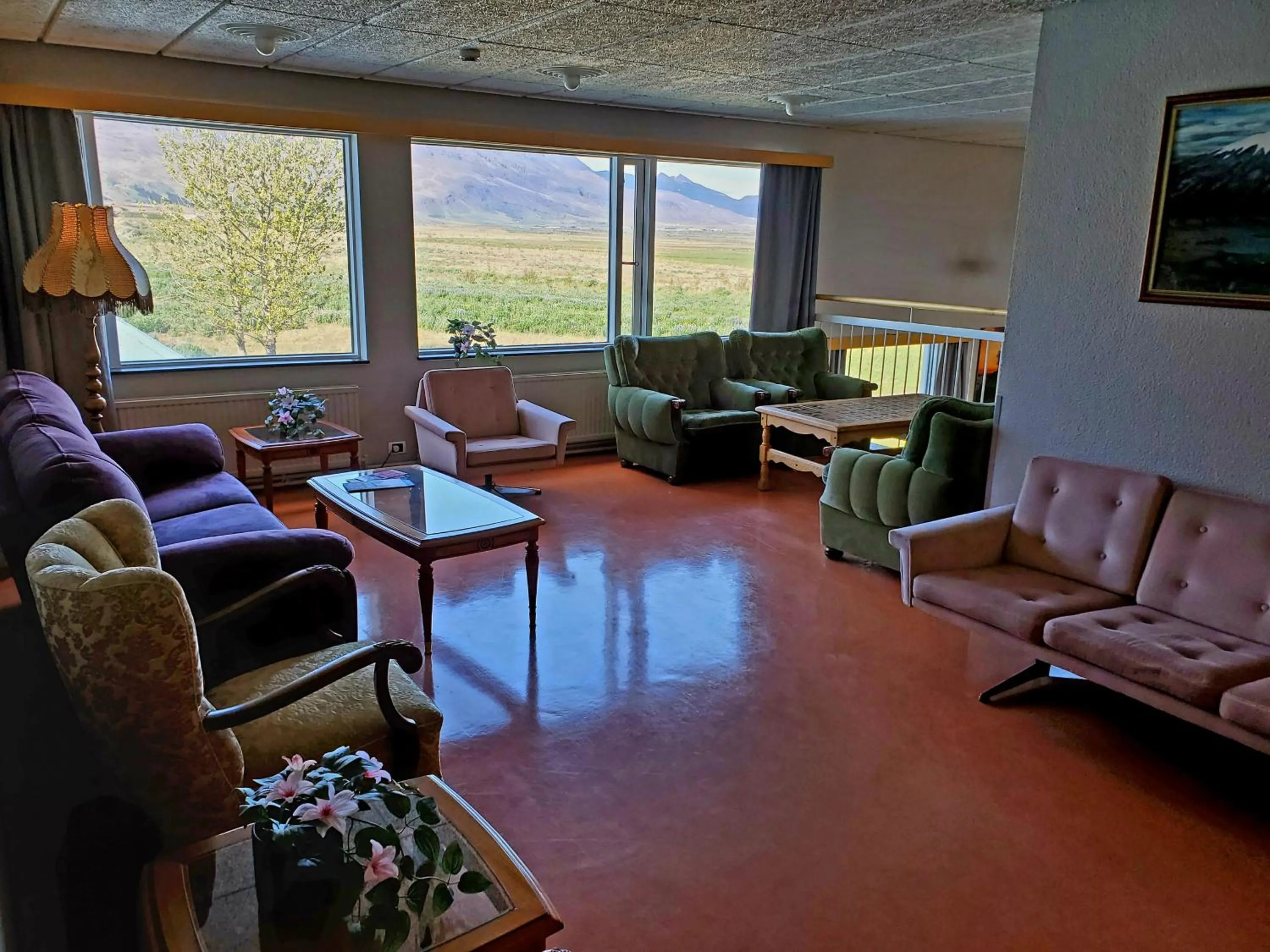 Living room in Víðines Guesthouse