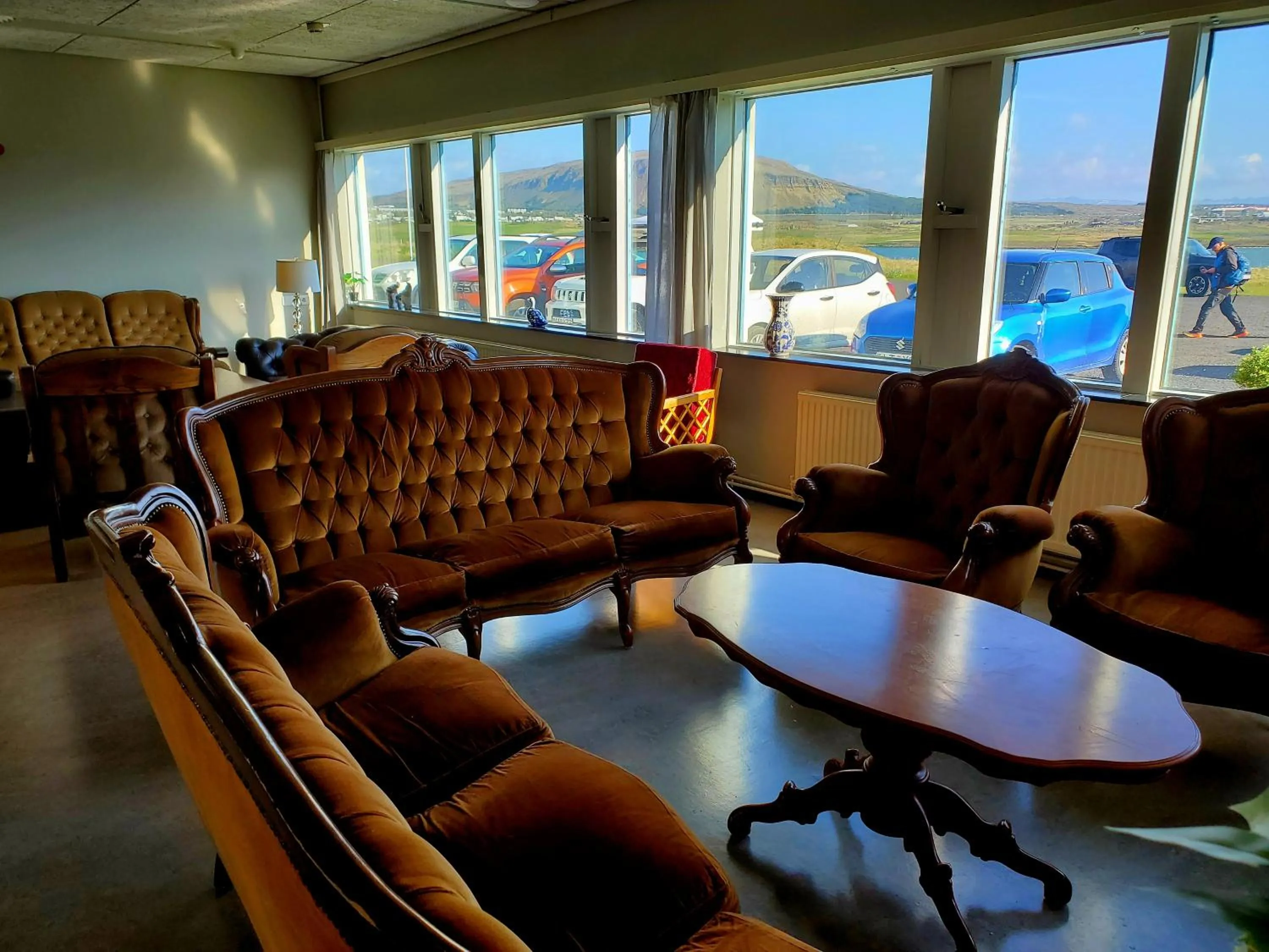 Living room in Víðines Guesthouse