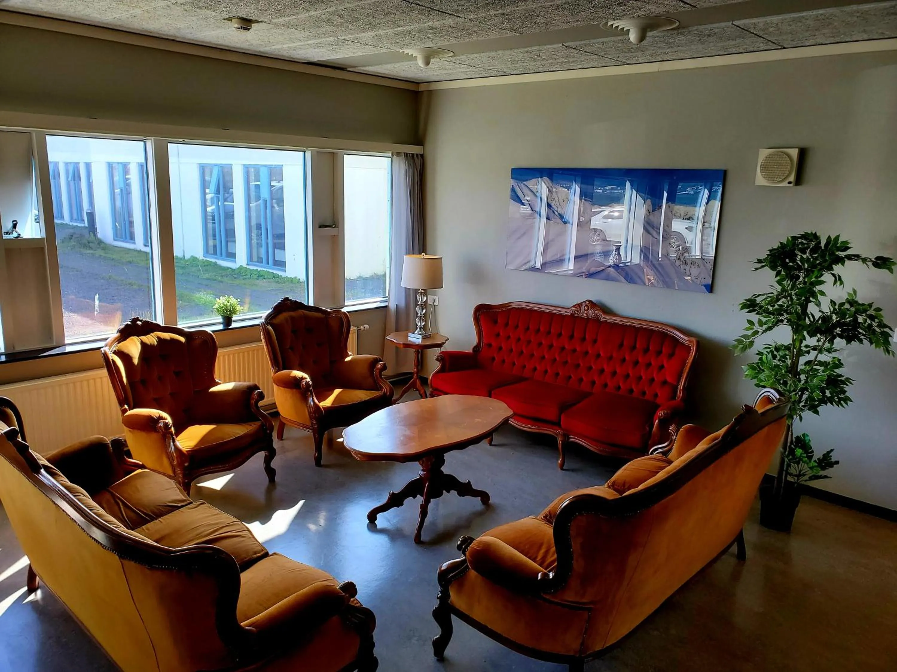 Living room in Víðines Guesthouse