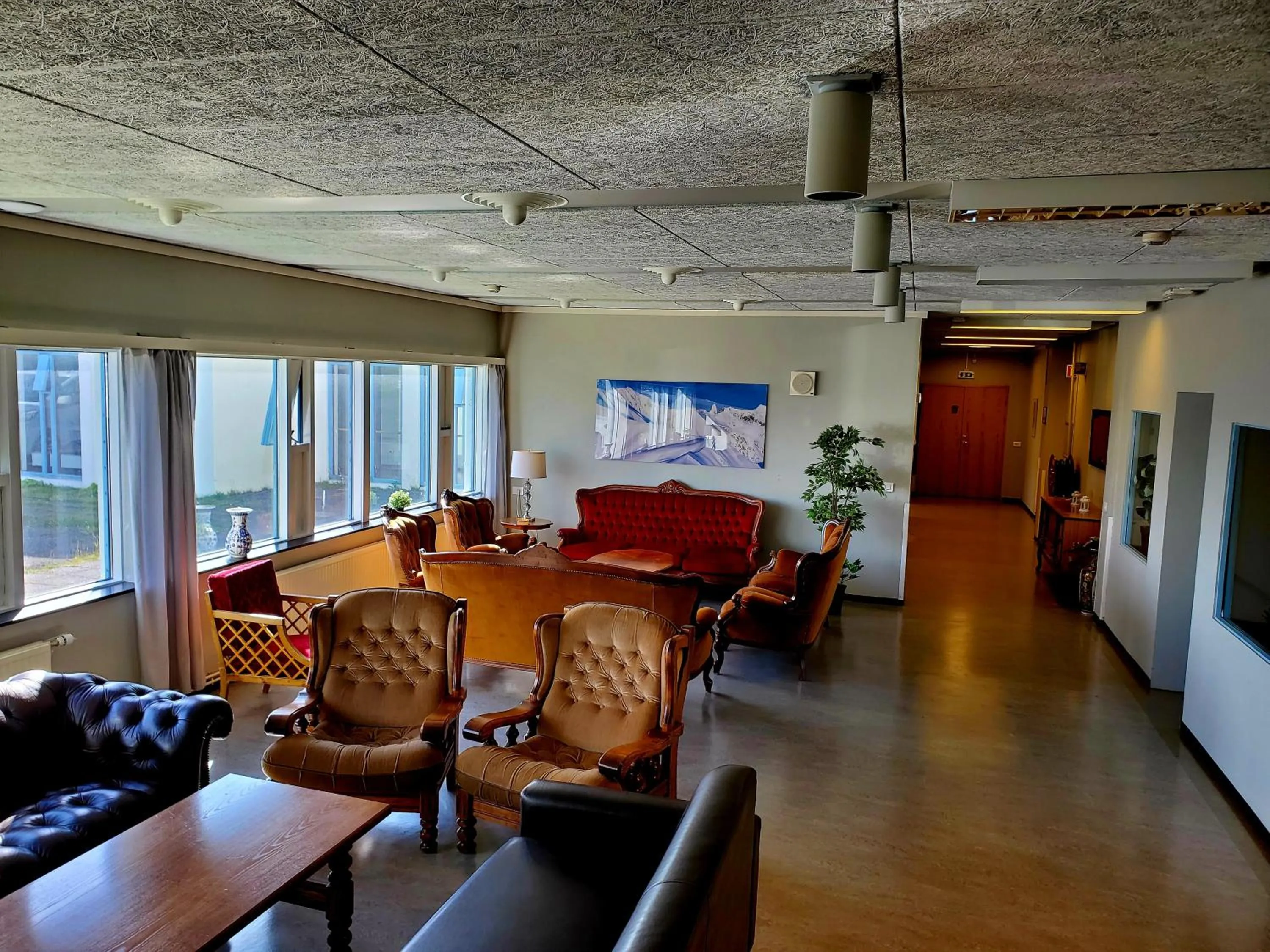 Living room in Víðines Guesthouse