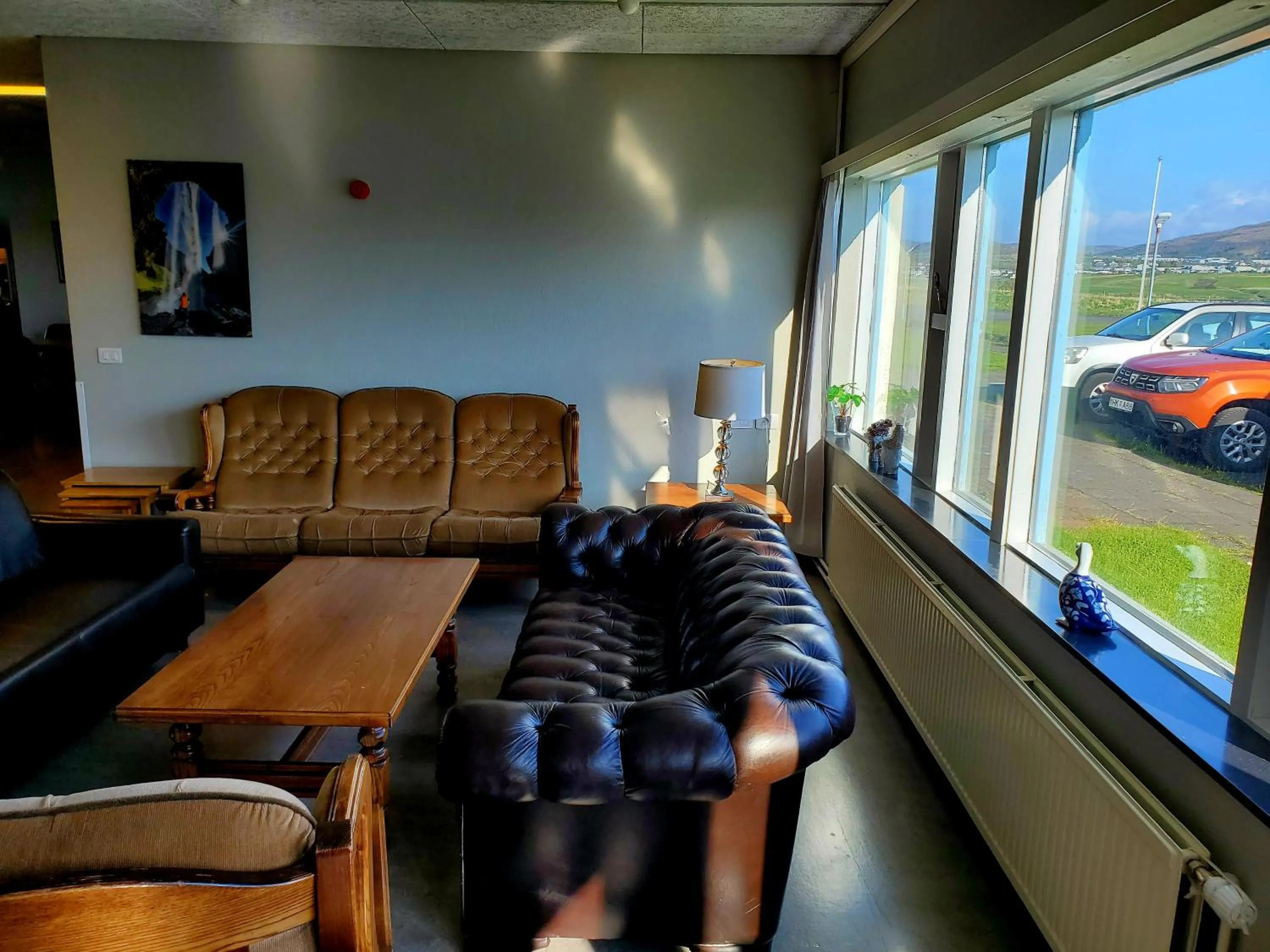 Living room in Víðines Guesthouse