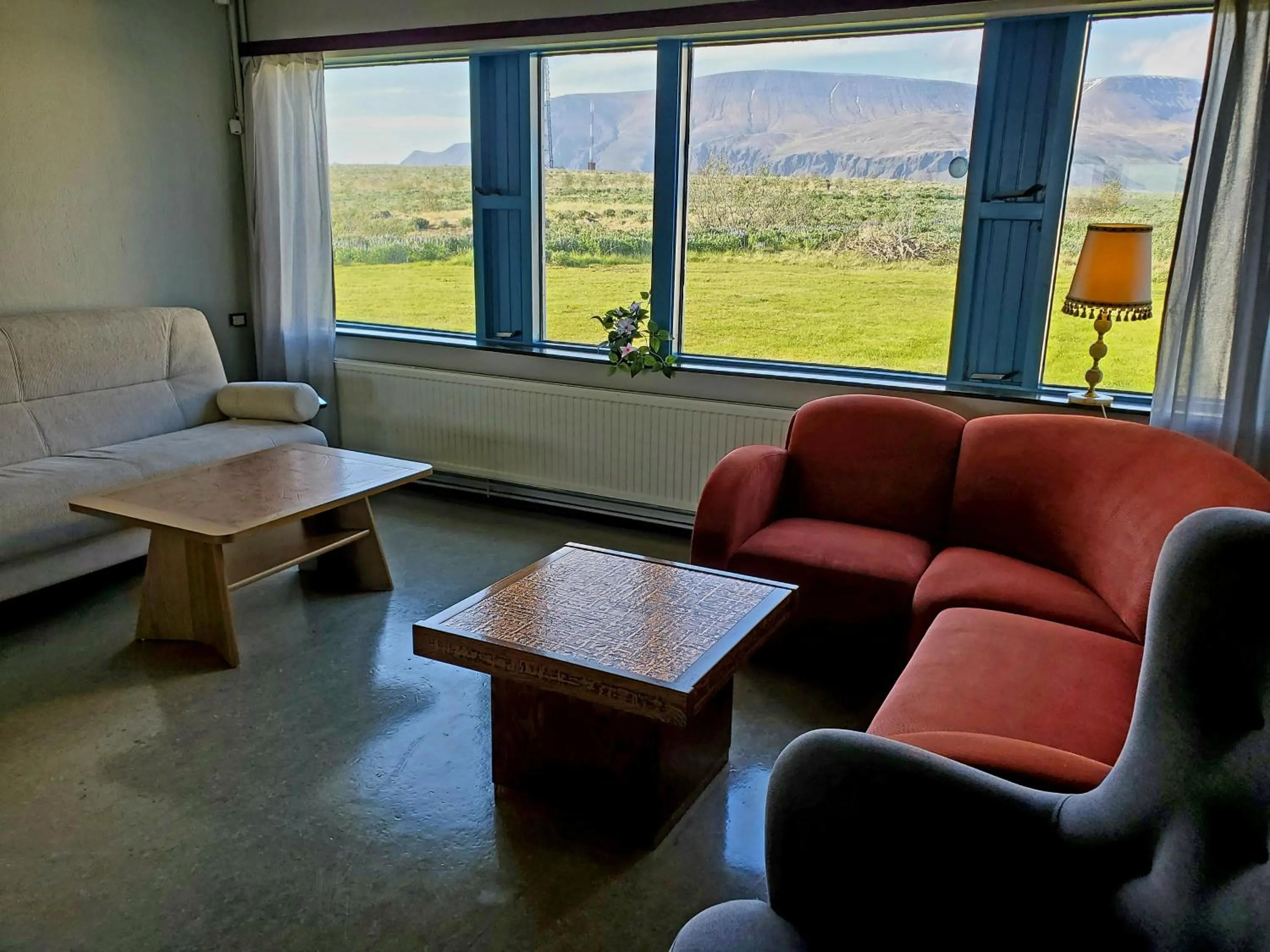 Living room in Víðines Guesthouse