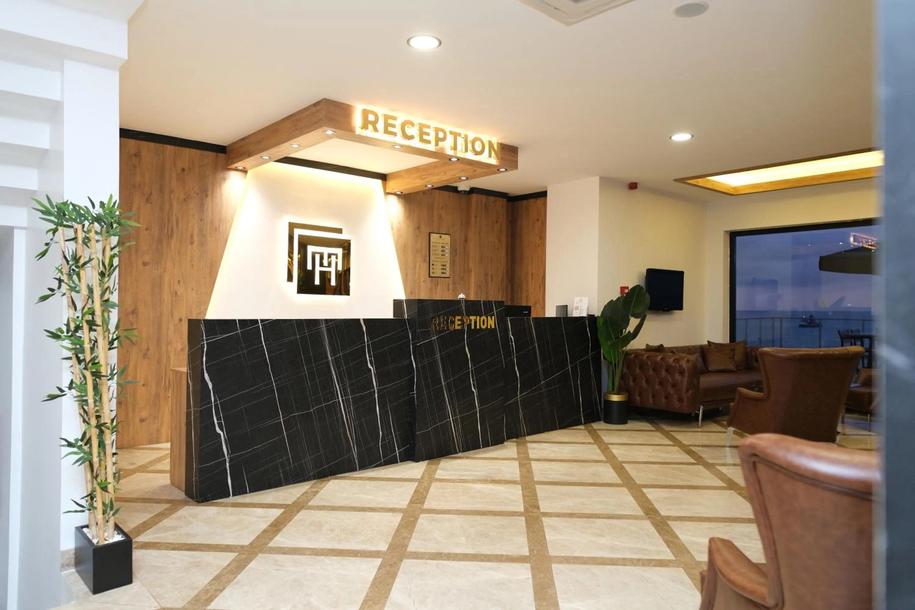 Lobby or reception in The Marine Hotel