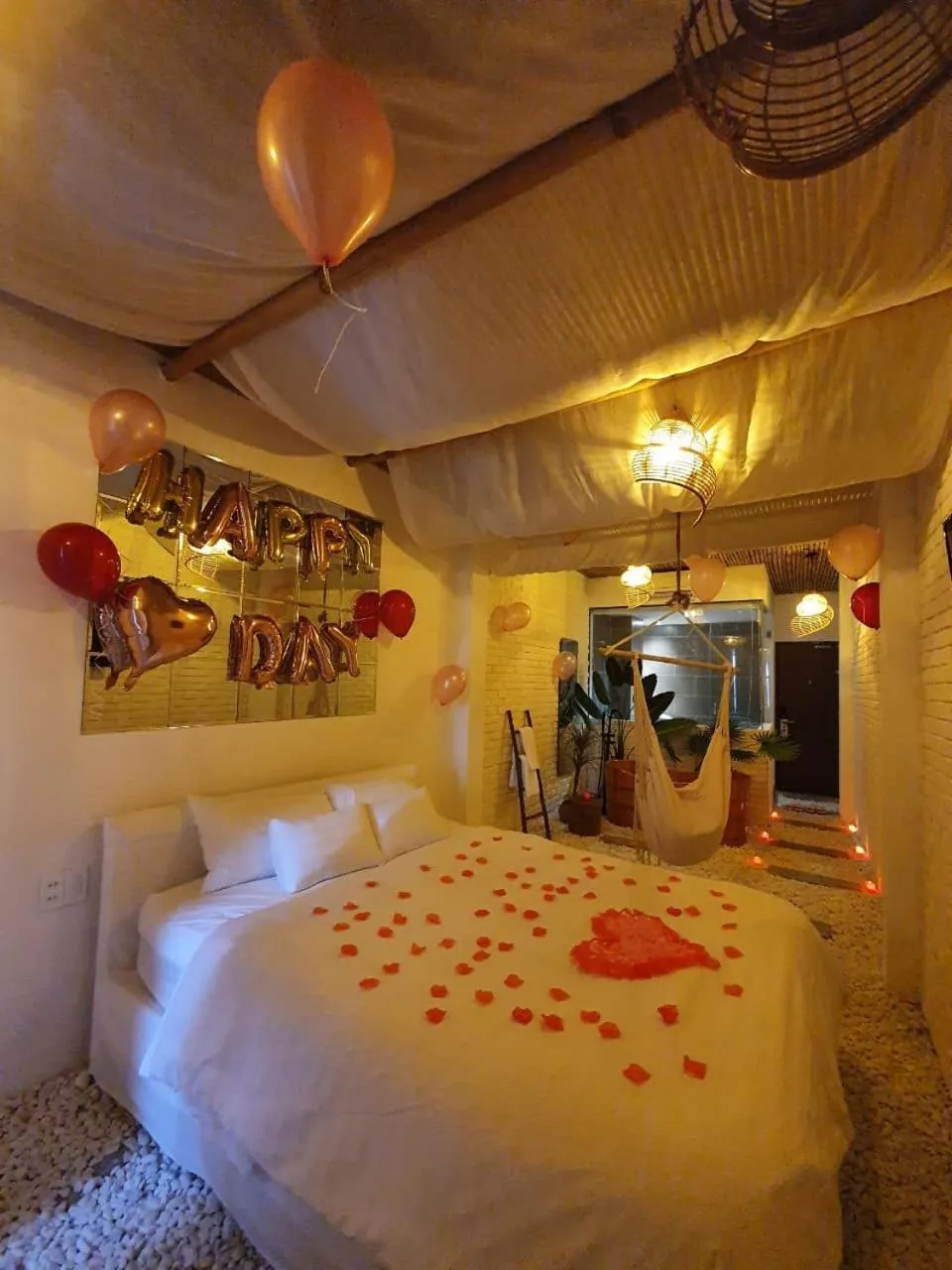 Bed in Language Exchange Hotel 3