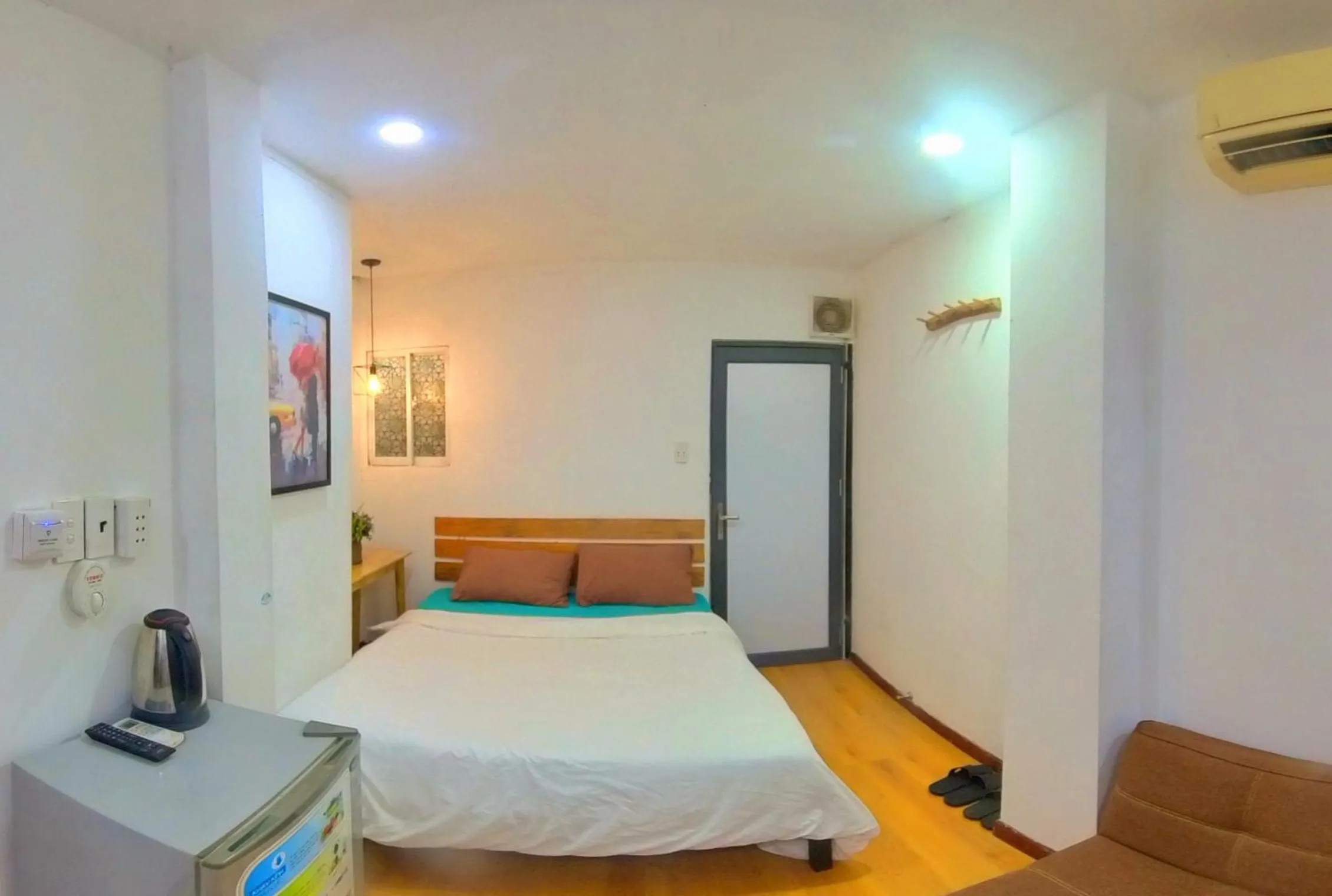 Bed in Language Exchange Hotel 3