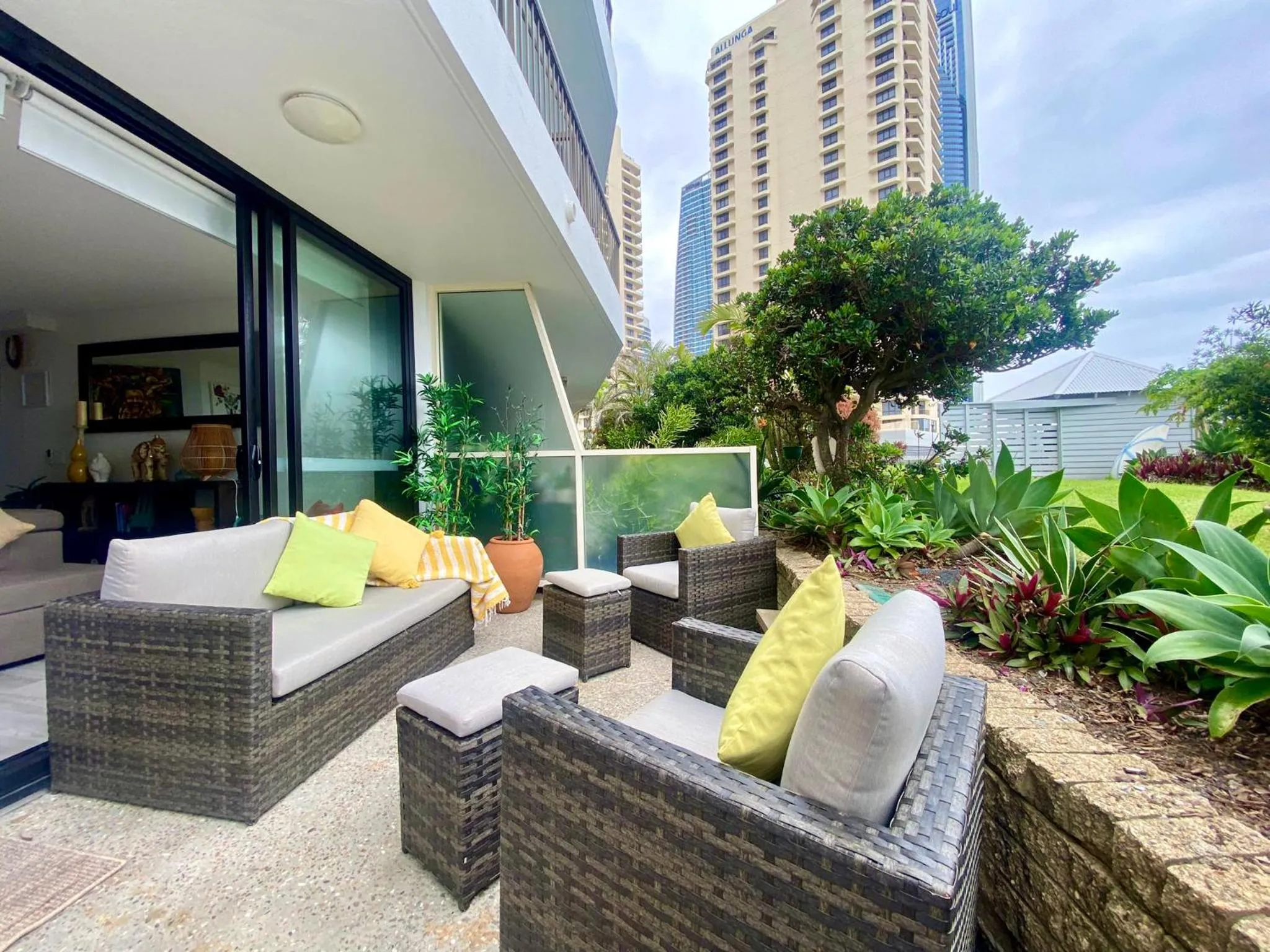 Balcony/Terrace in Oceanfront Family Apartment Pool & BBQ