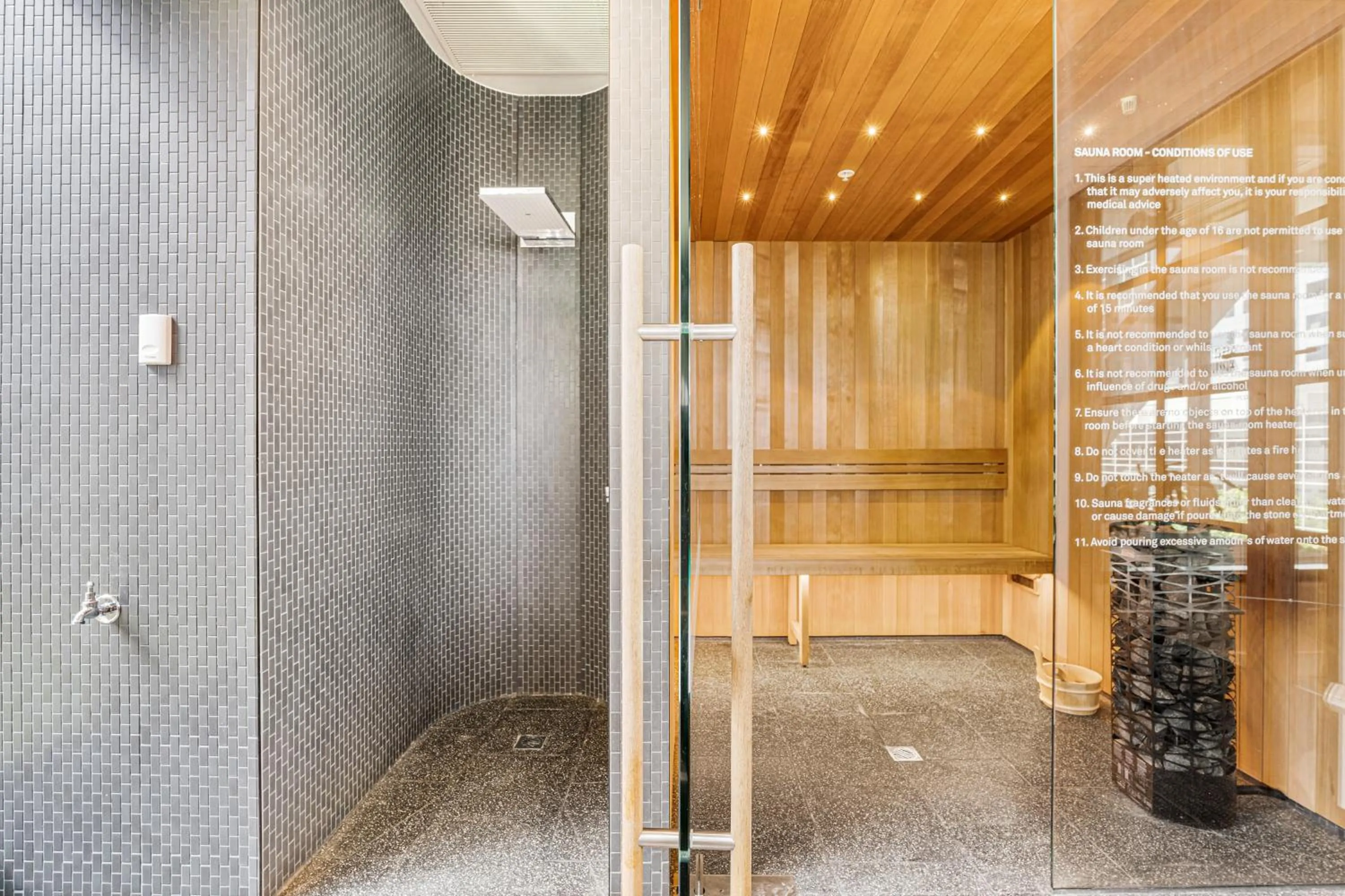 Sauna in Paragon Apartments by CLLIX