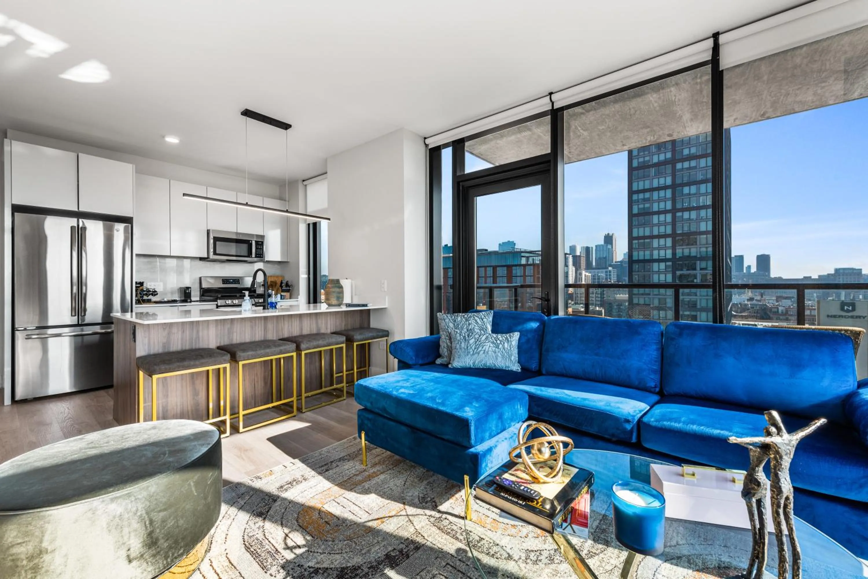 Living room in Avra Stylish Apartments Prime West Loop Location Near Union Park