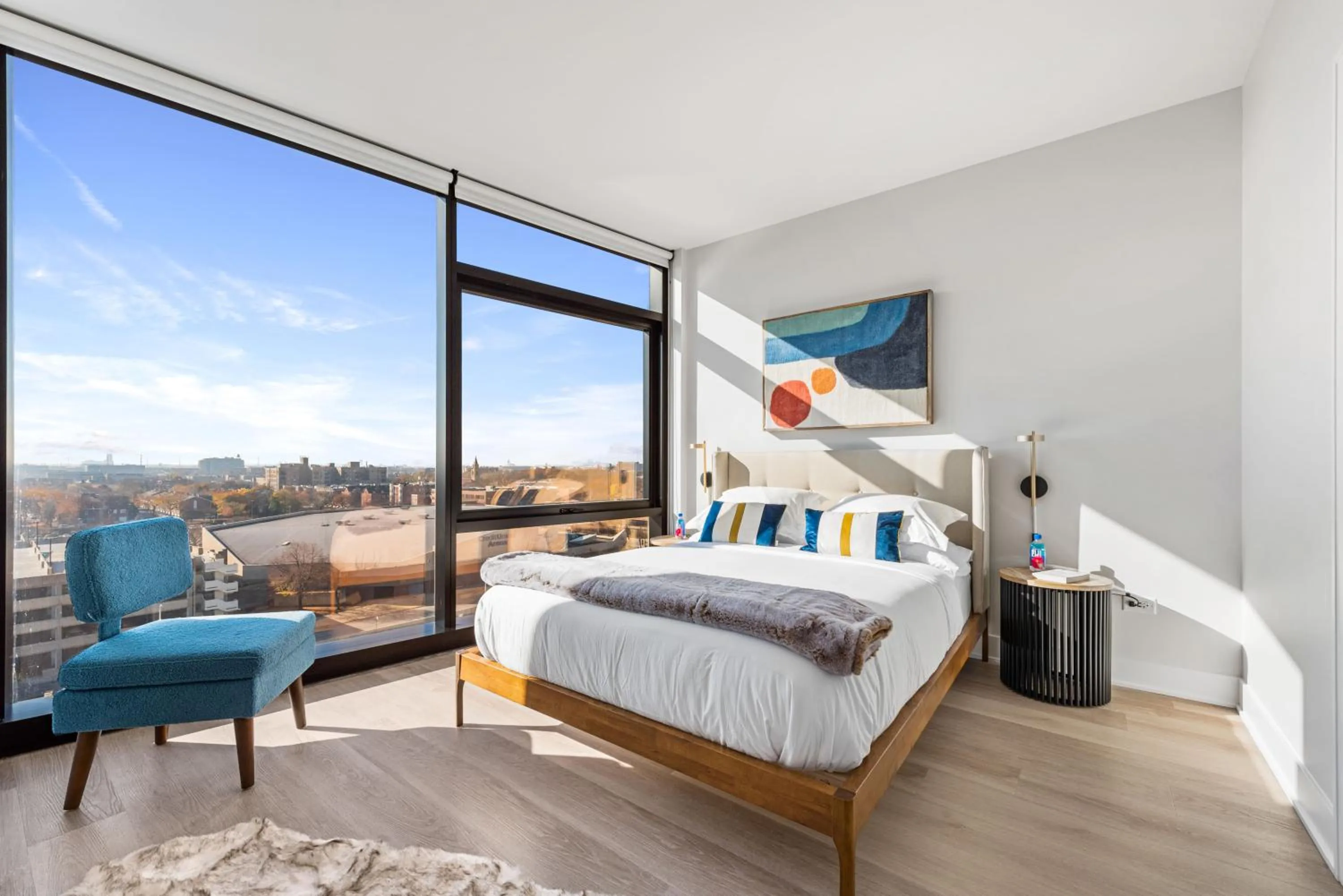 Bedroom, Bed in Avra Stylish Apartments Prime West Loop Location Near Union Park