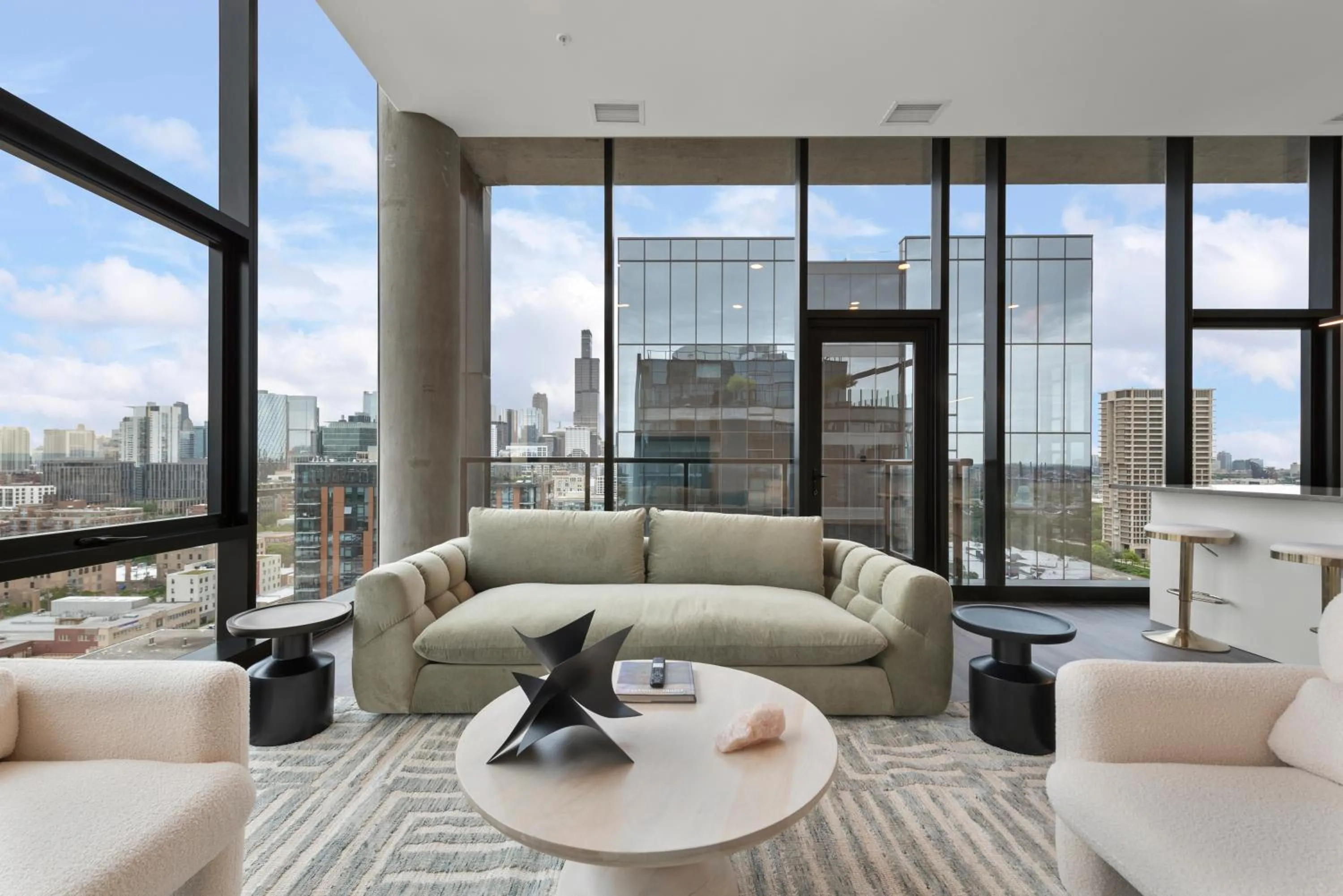 Living room in Avra Stylish Apartments Prime West Loop Location Near Union Park