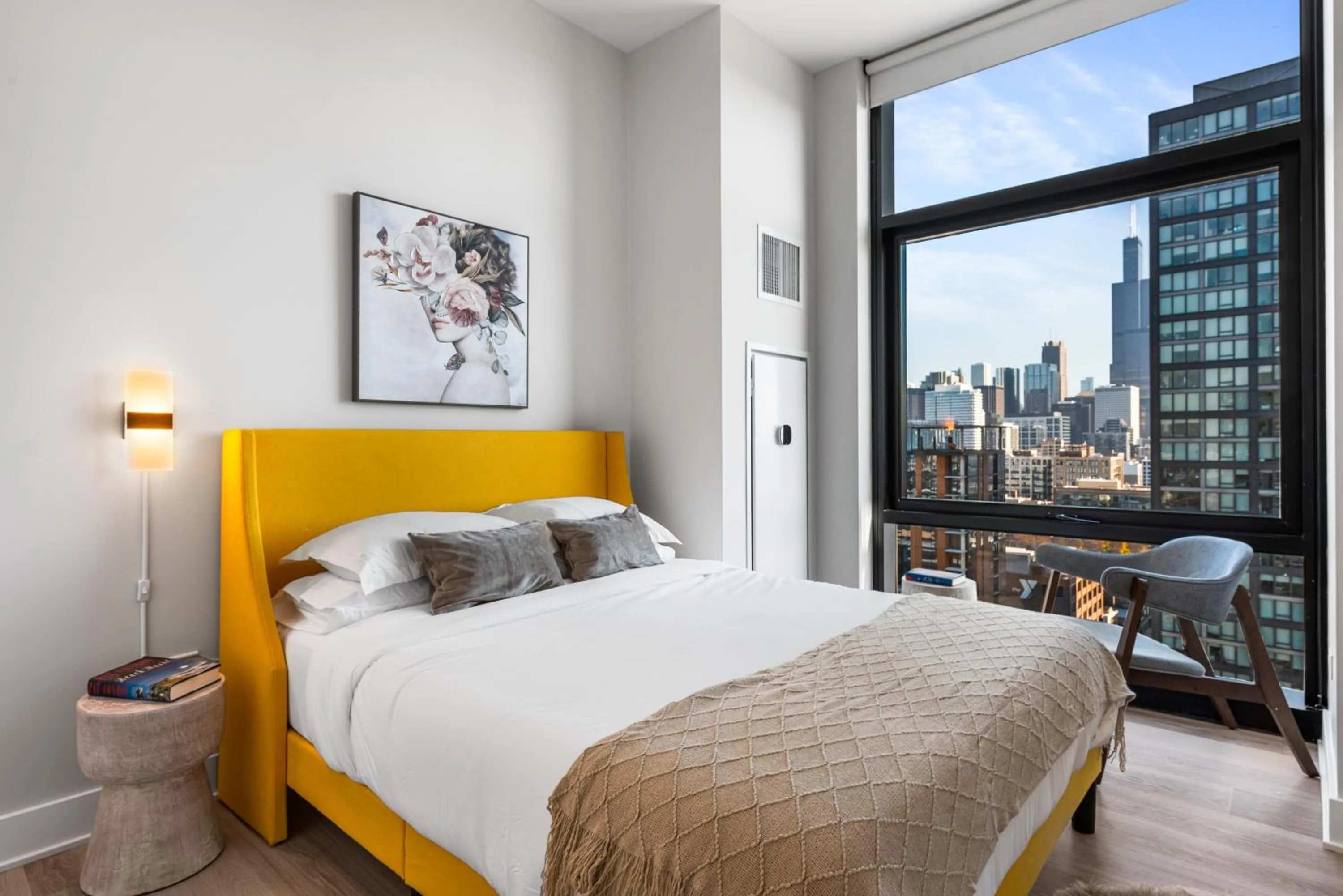 Bed in Avra Stylish Apartments Prime West Loop Location Near Union Park