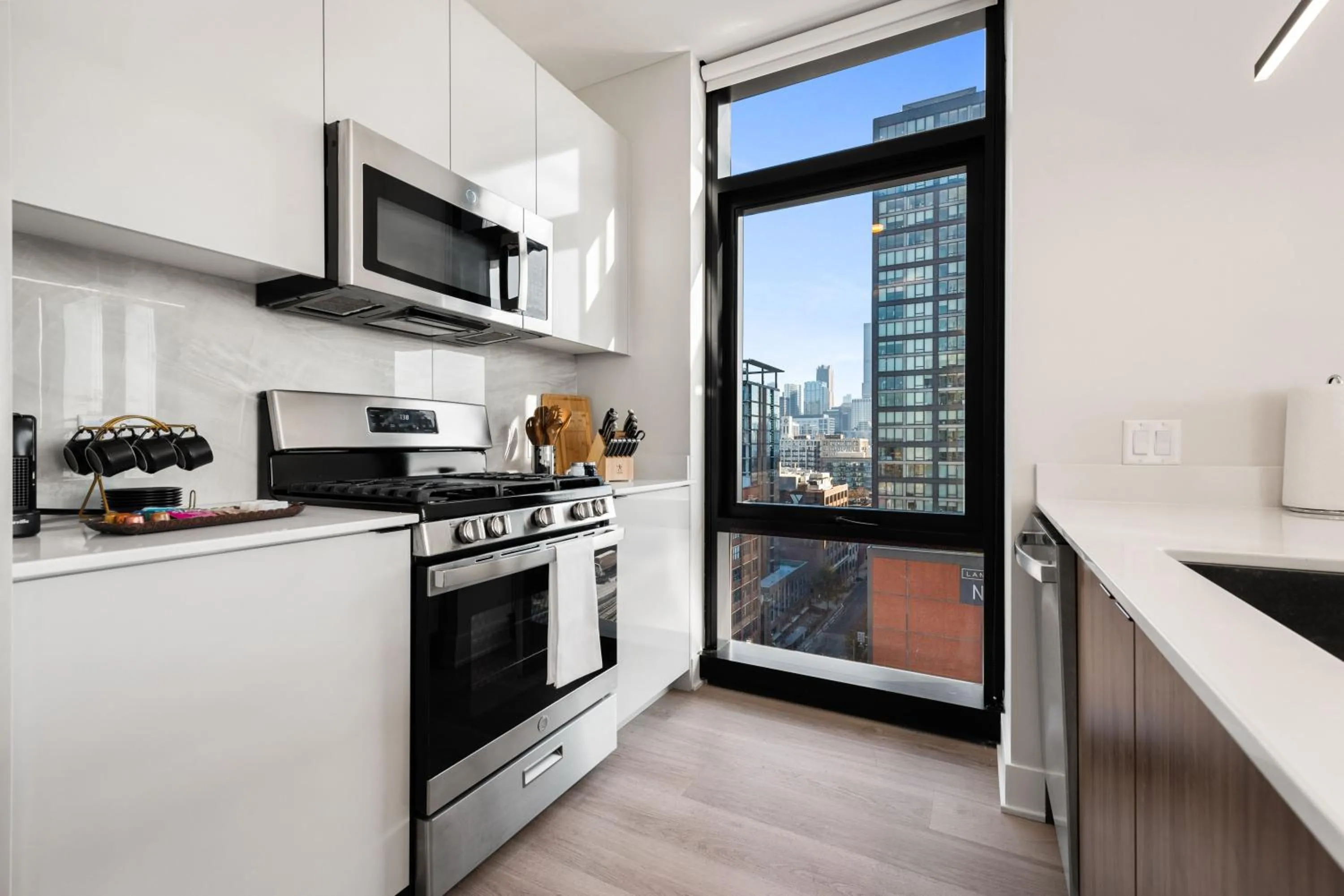 Kitchen or kitchenette in Avra Stylish Apartments Prime West Loop Location Near Union Park