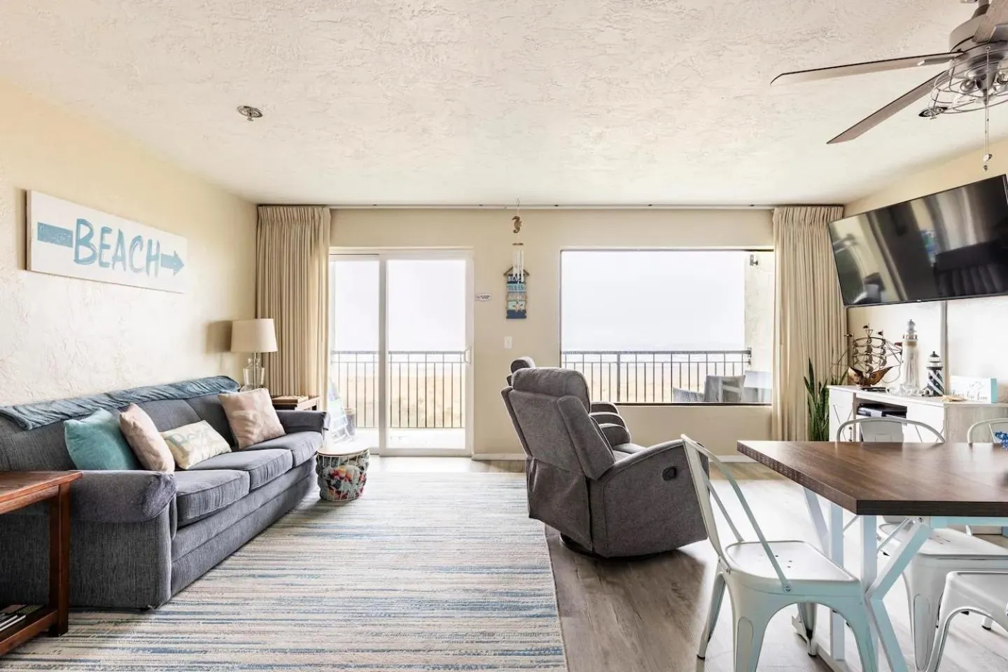 Living room in Sand Dollar Haven at Seaside Beach Club Unit 306