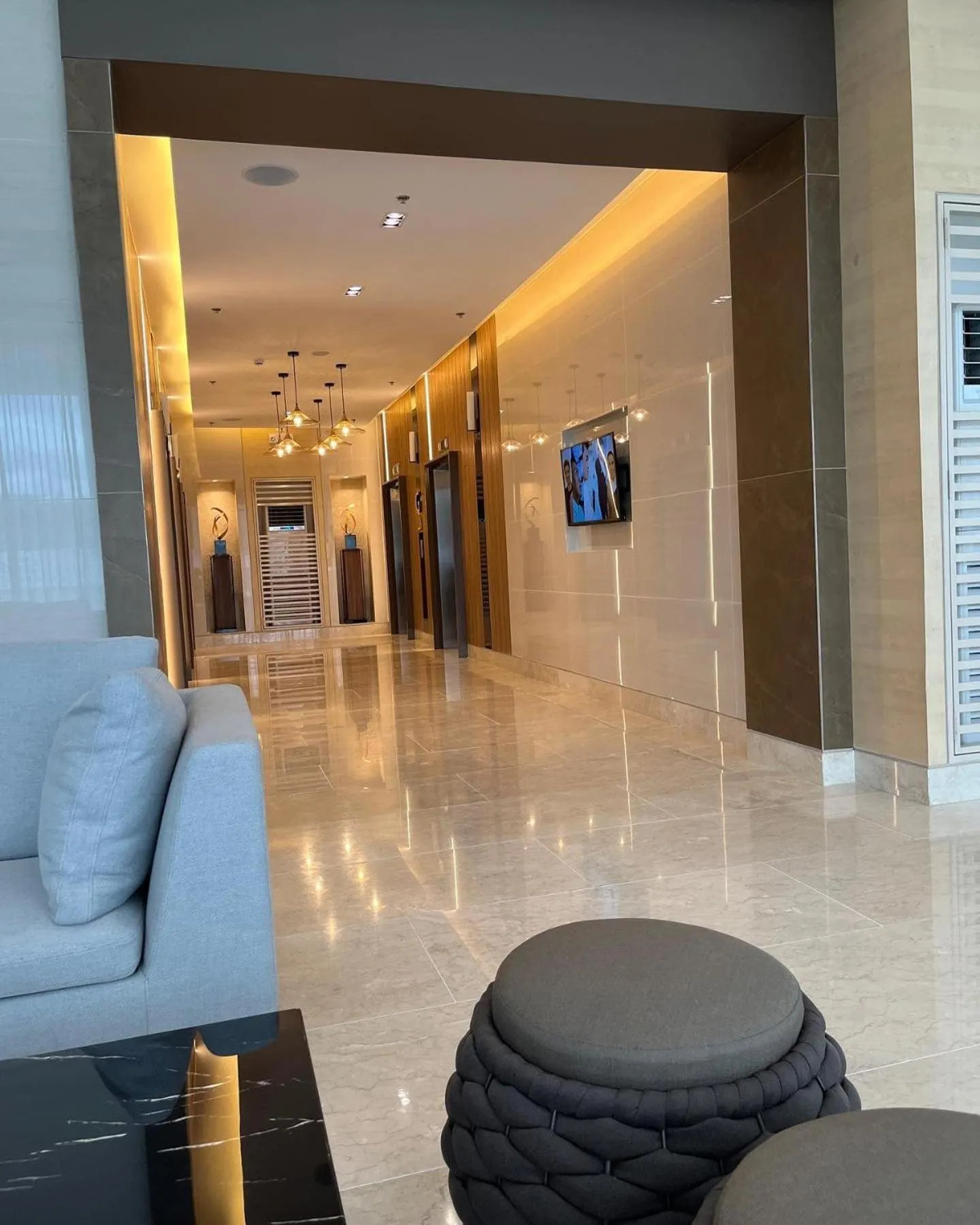 Seating area in Shore Residences