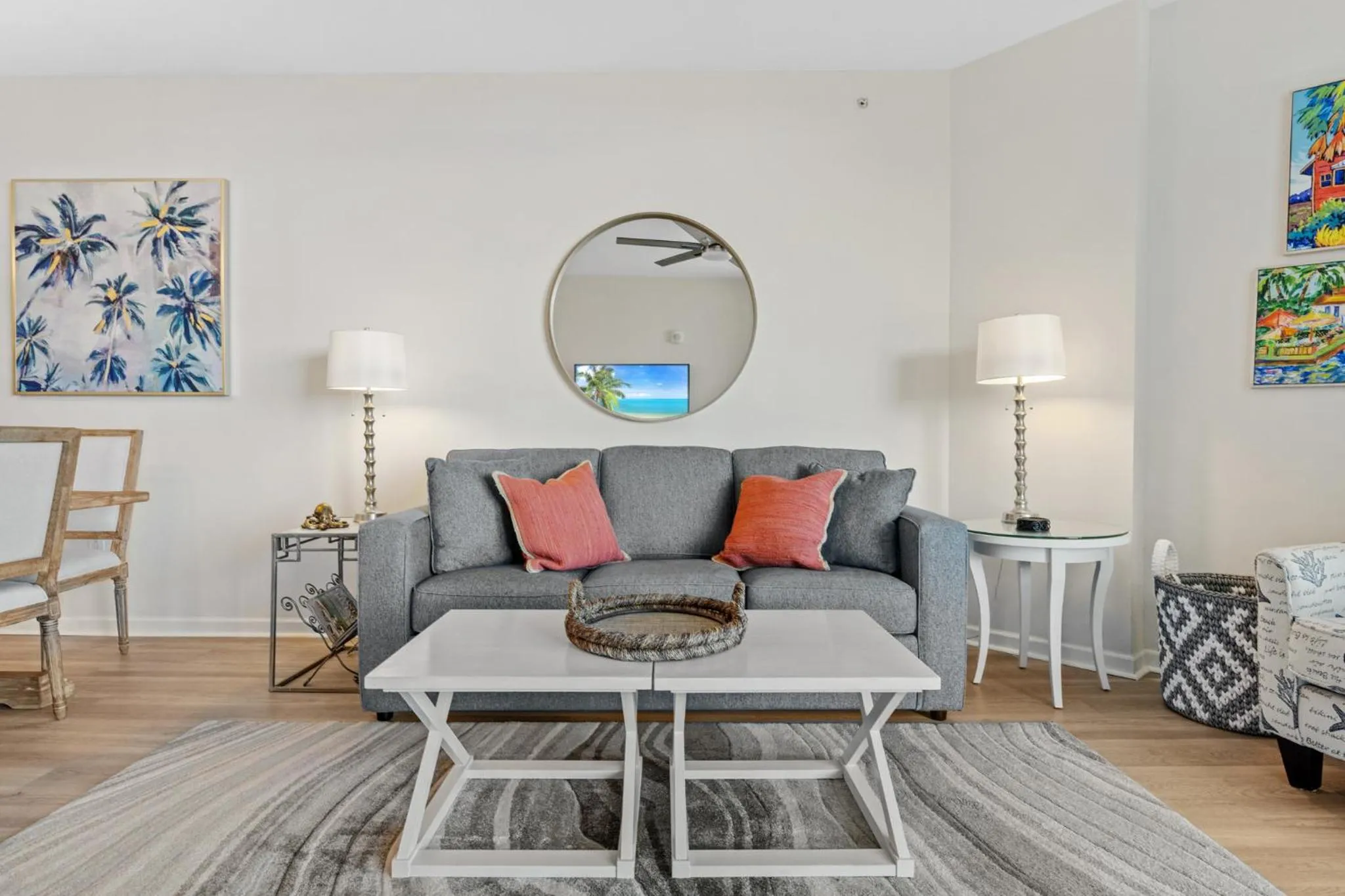 Living room in 5 Star Resort 6th fl 2BR 2 BATH King Suite Shuttle Pools Family