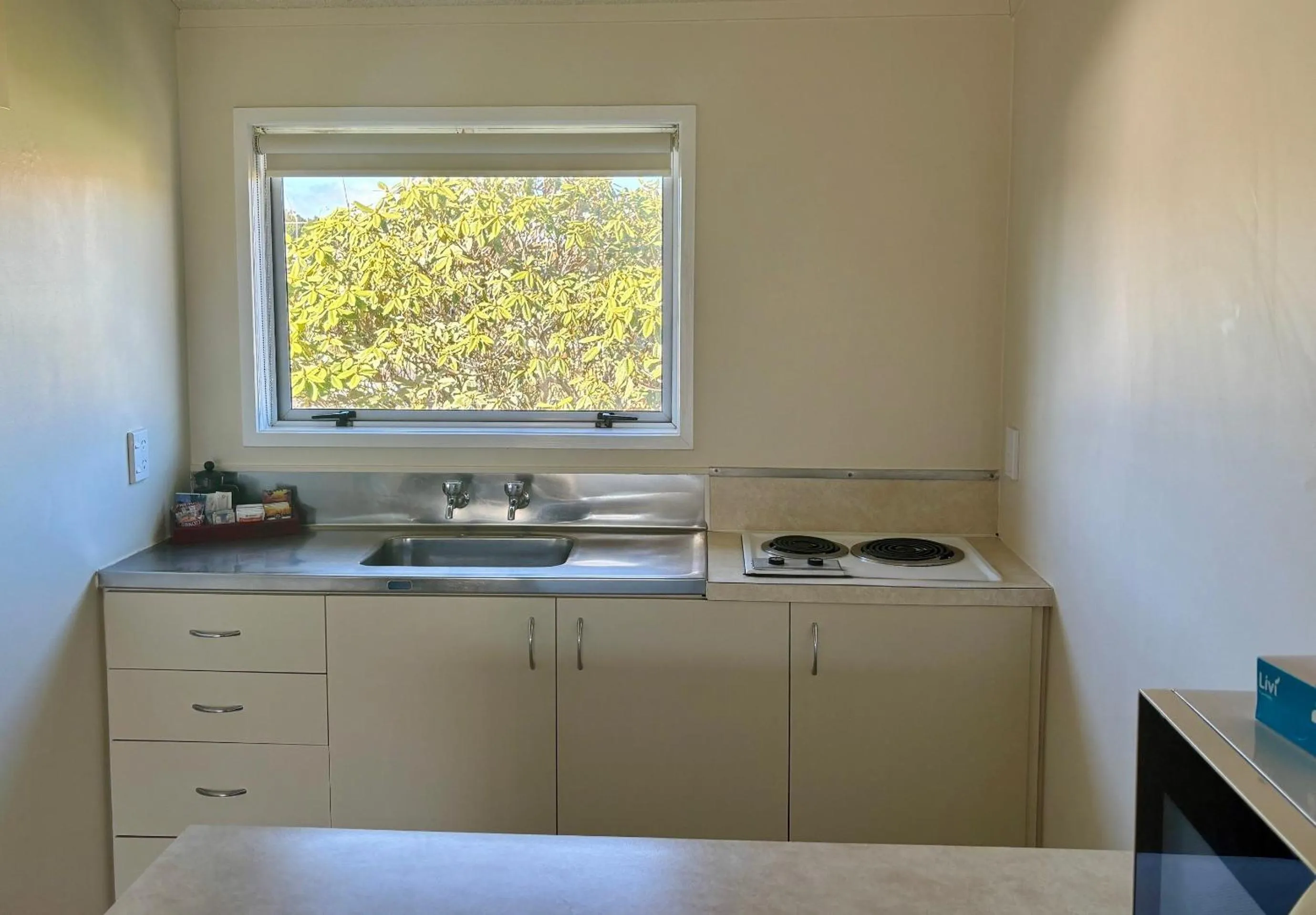 Kitchen or kitchenette in Parkside Motel and Apartments