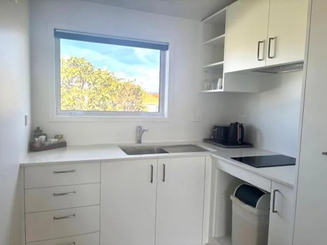 Kitchen or kitchenette in Parkside Motel and Apartments