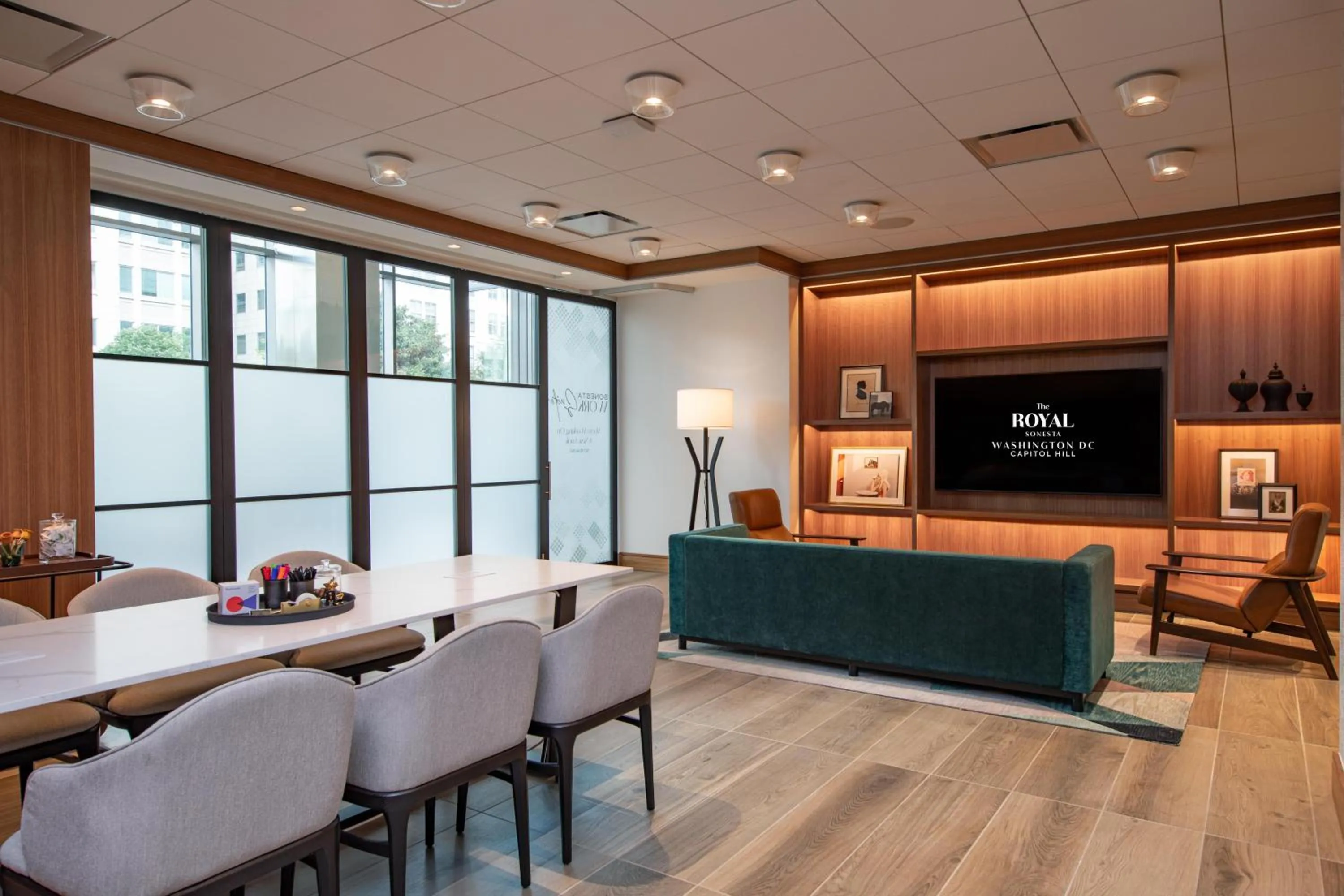 Communal lounge/ TV room in The Royal Sonesta Washington DC Capitol Hill