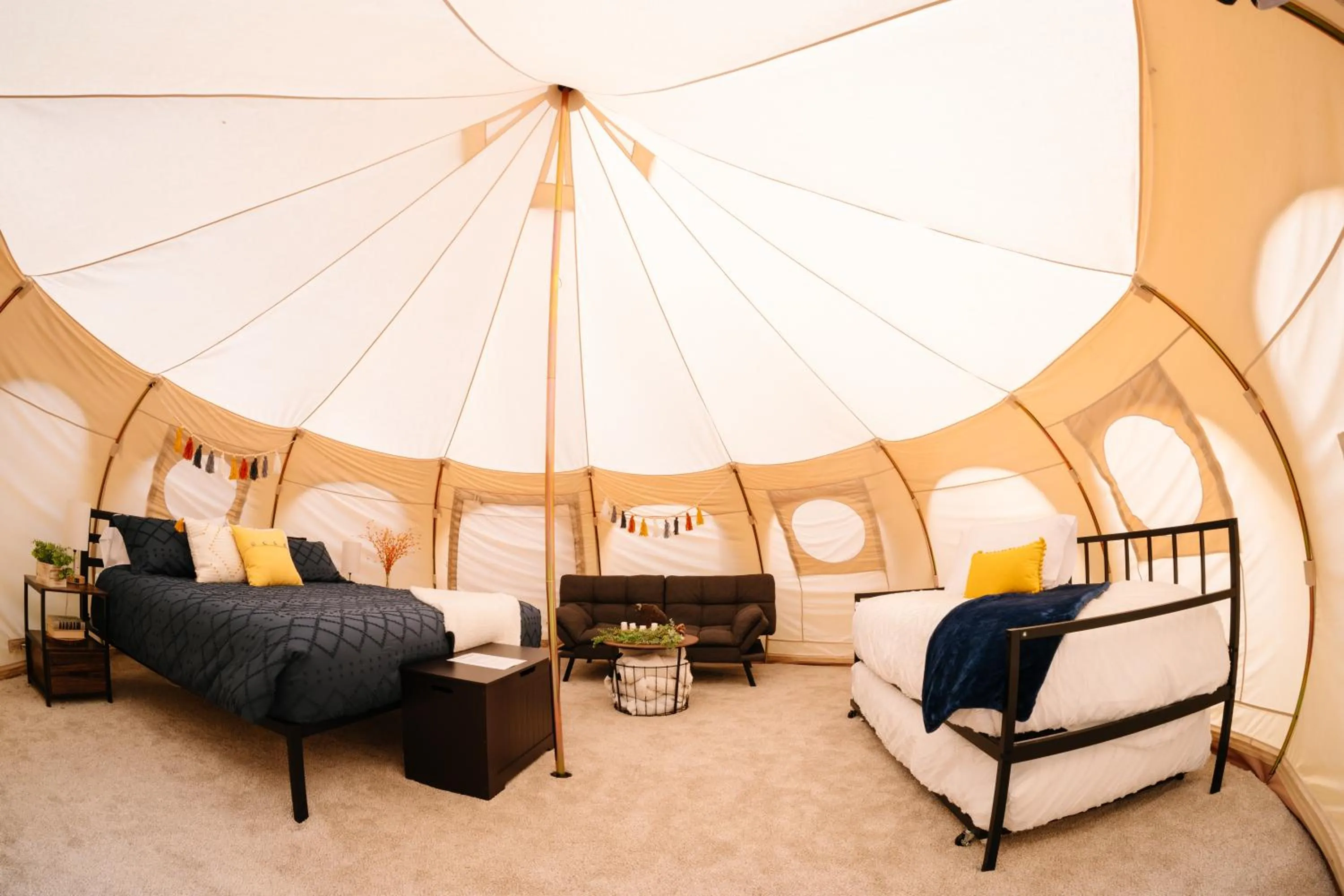 Bed in Starlight Retreat Yellowstone