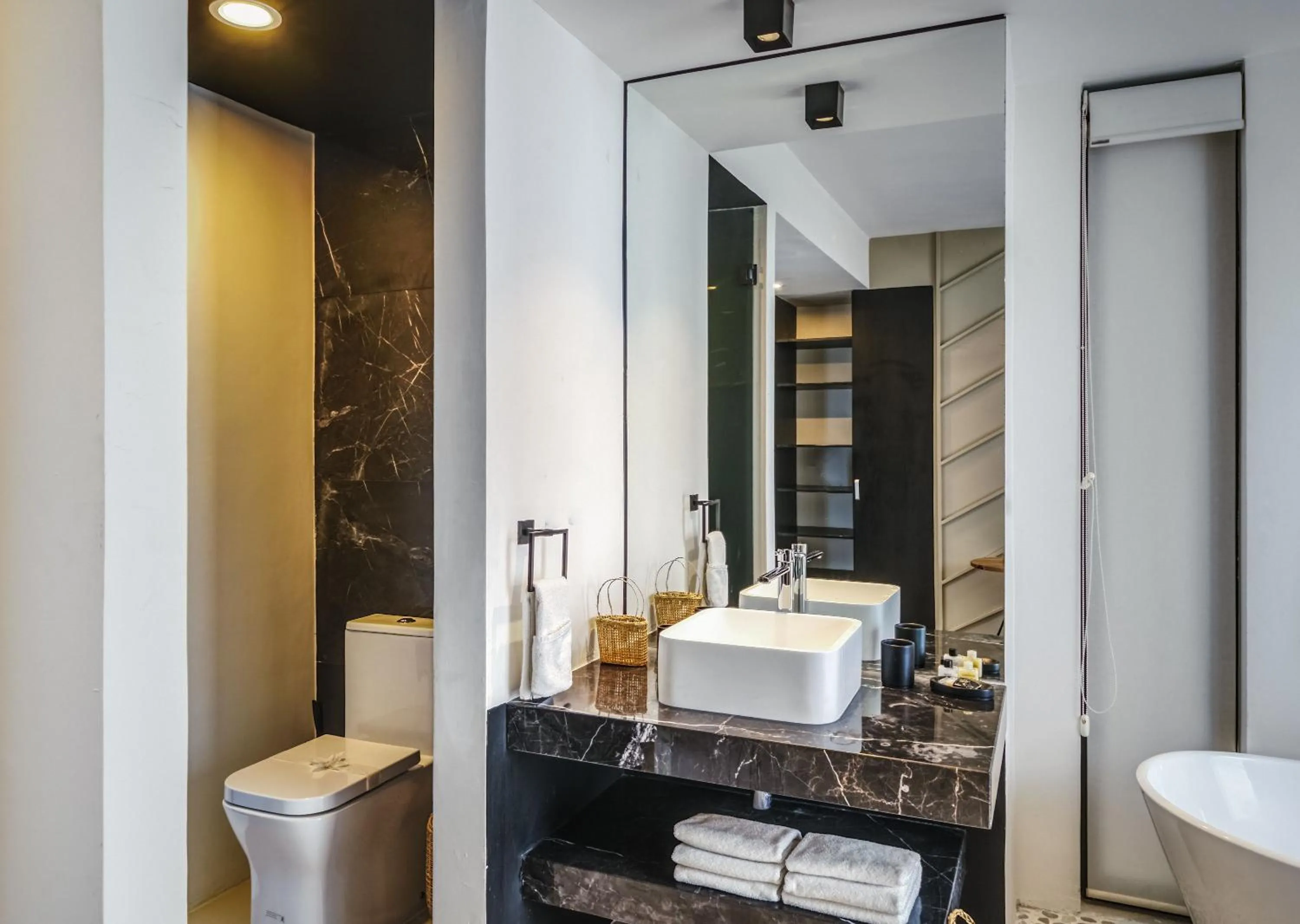 Toilet in 2BR Coworking Freestanding Bathtub Private Pool