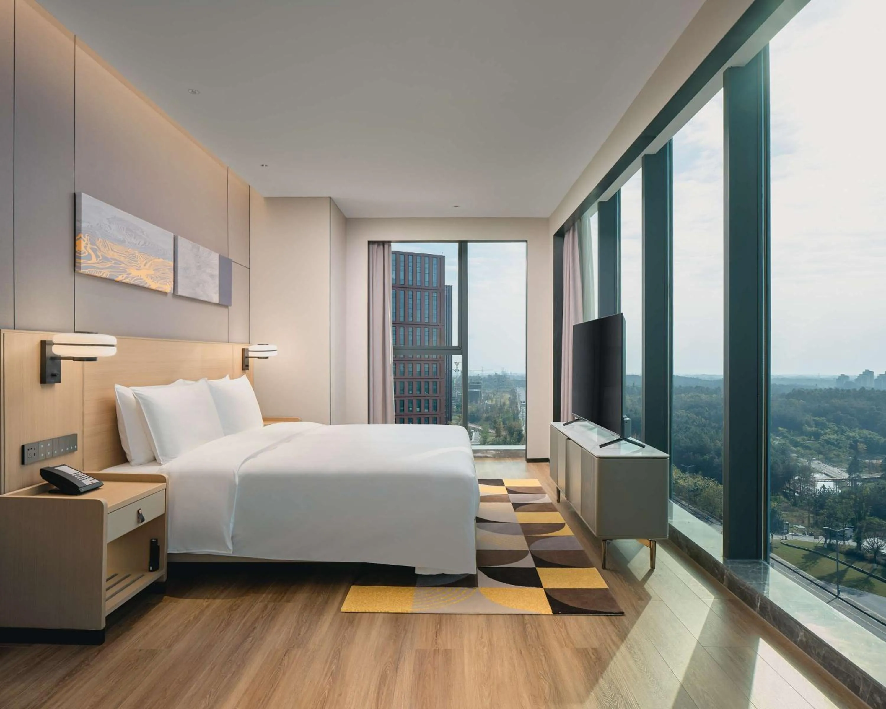 View (from property/room), Bed in Hyatt Place Chengdu Bio-Town