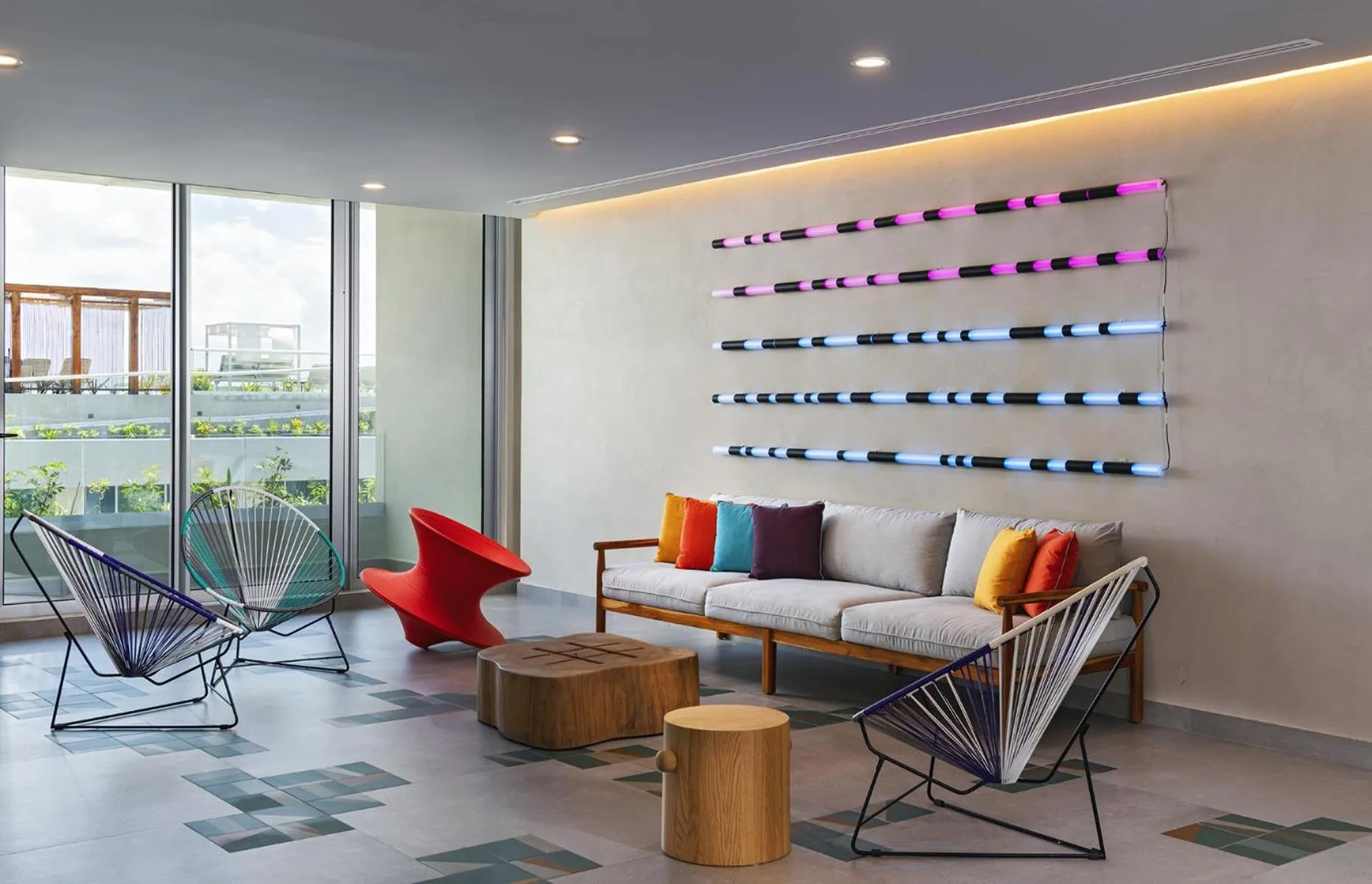 Seating area in Aloft Playa del Carmen