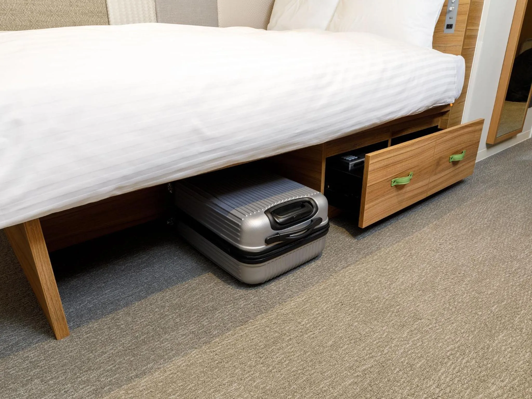 Photo of the whole room, Bed in Nishitetsu Hotel Croom Hakata Gion Kushida Shrine