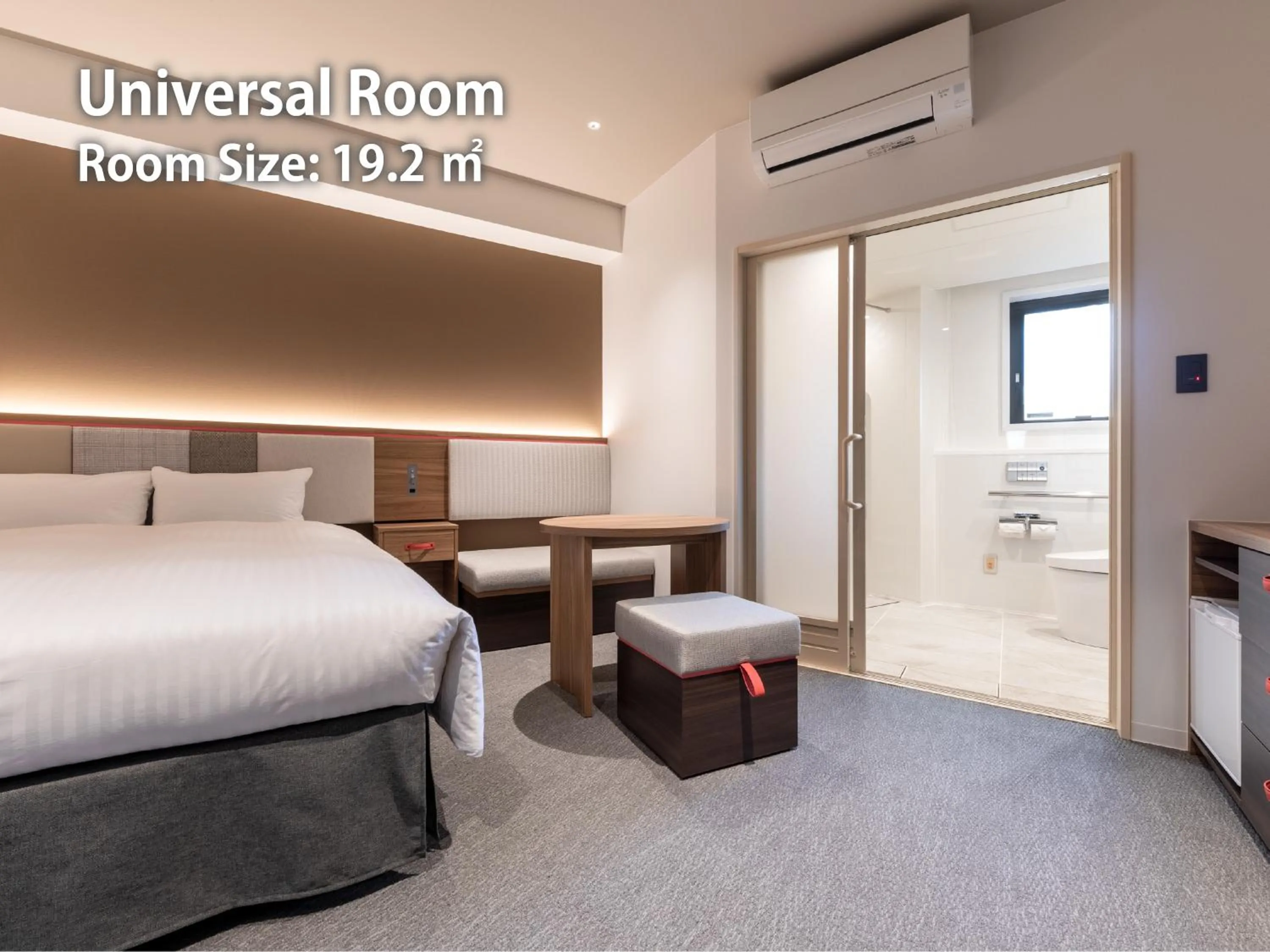 Photo of the whole room, Bed in Nishitetsu Hotel Croom Hakata Gion Kushida Shrine