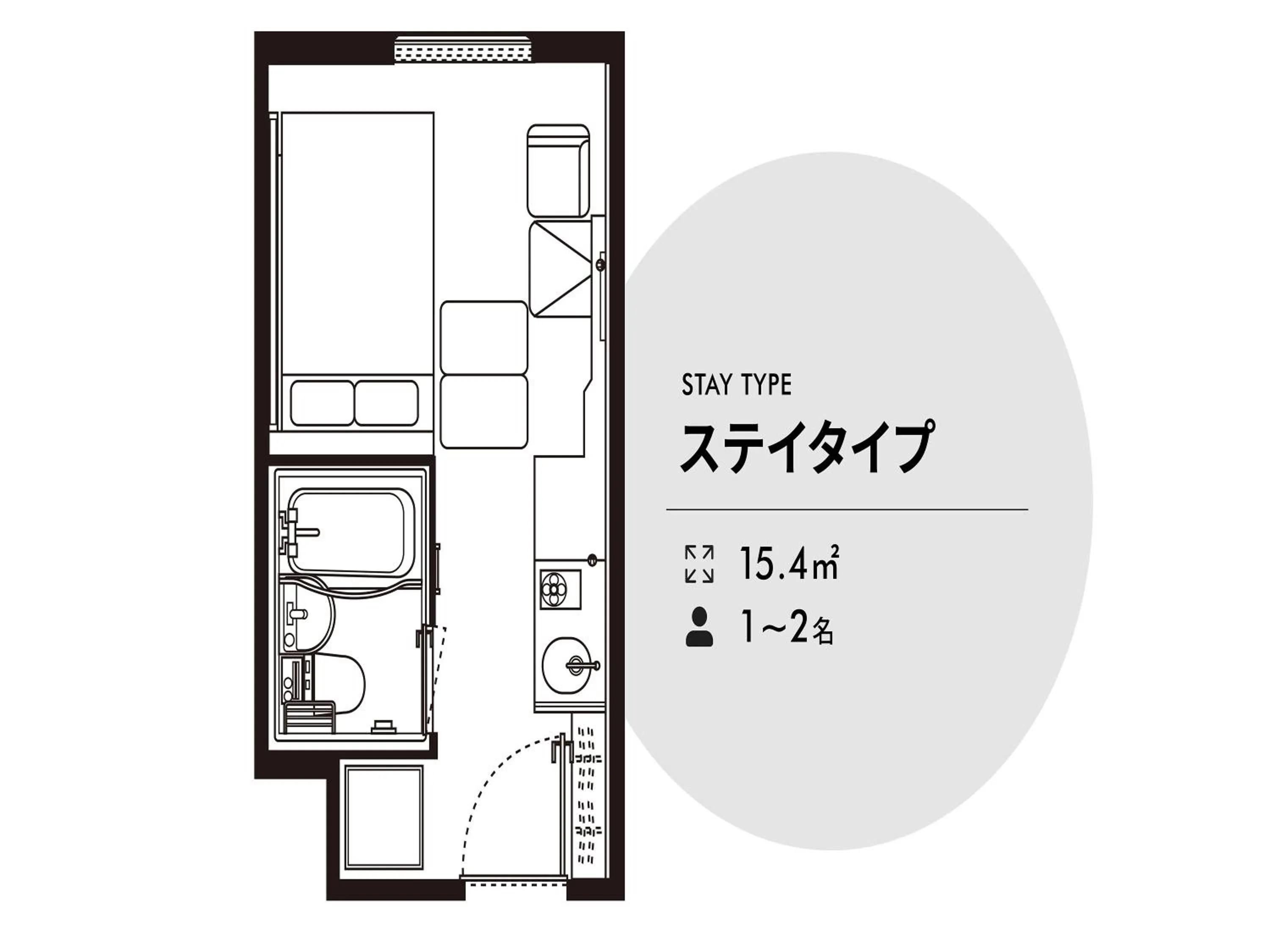 Floor plan in Nishitetsu Hotel Croom Hakata Gion Kushida Shrine
