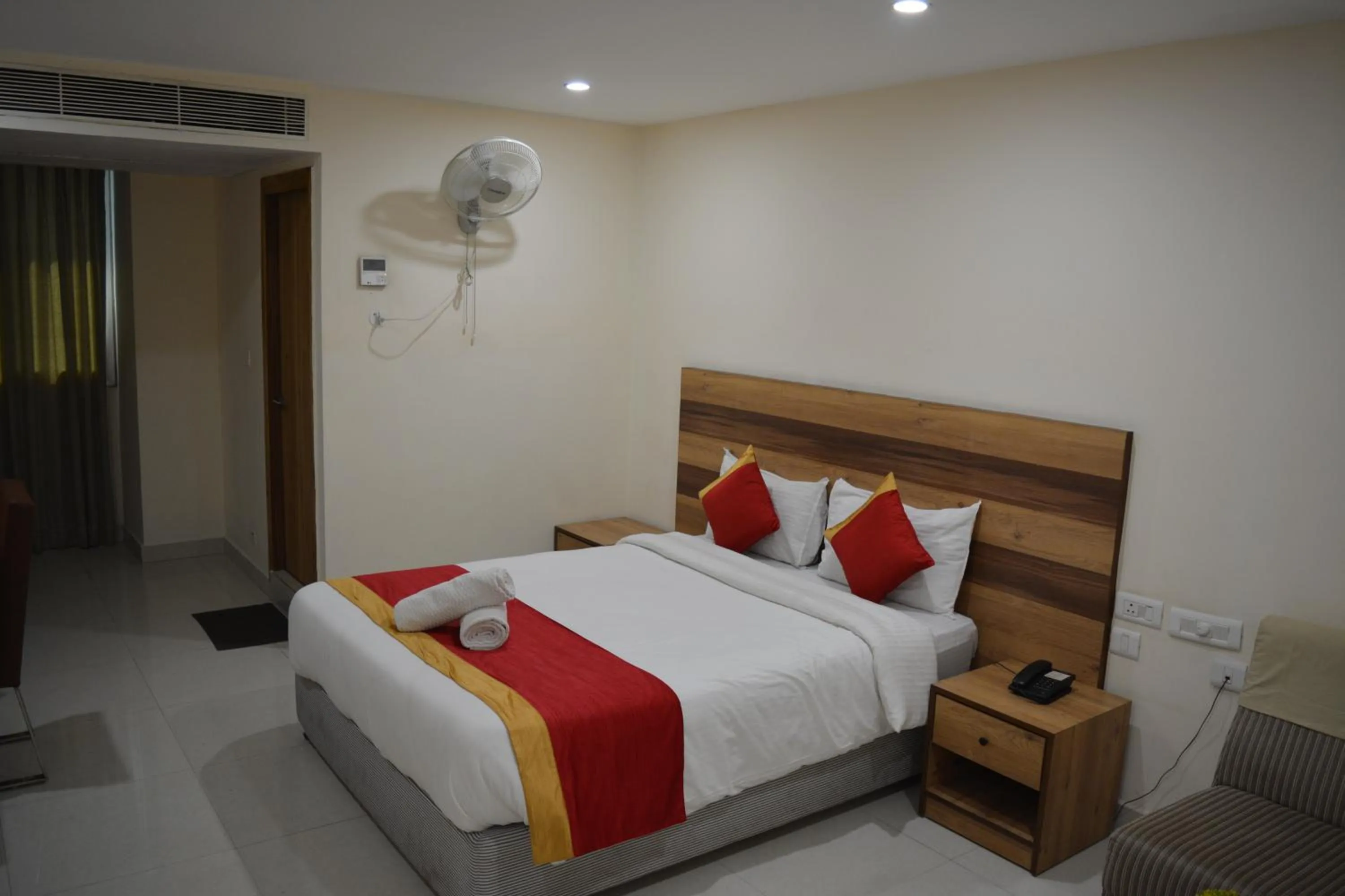 air conditioner, Bed in Hotel Ambicas Grand